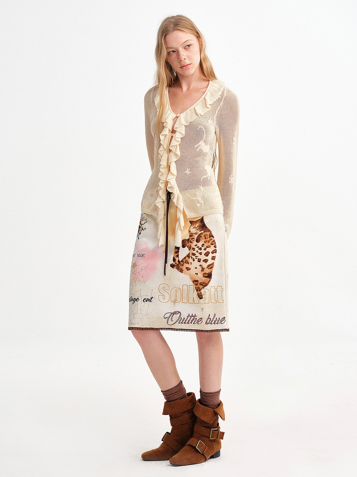 Outtheblue Lace Hem Drawstring Straight Mini Skirt | Canton Collective
