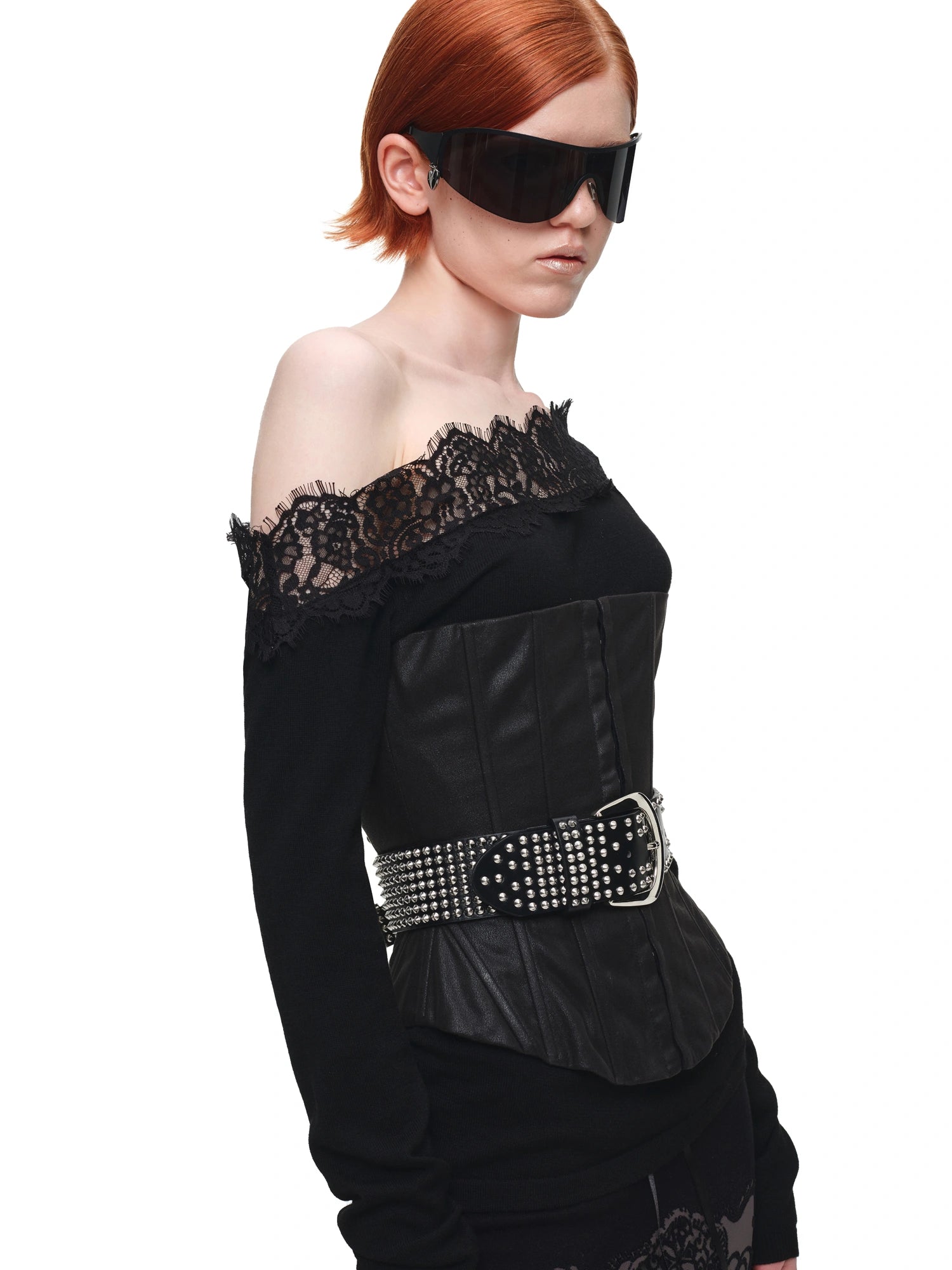 1Jinn Studio Lace Off-Shoulder Cashmere Blend Top | Canton Collective