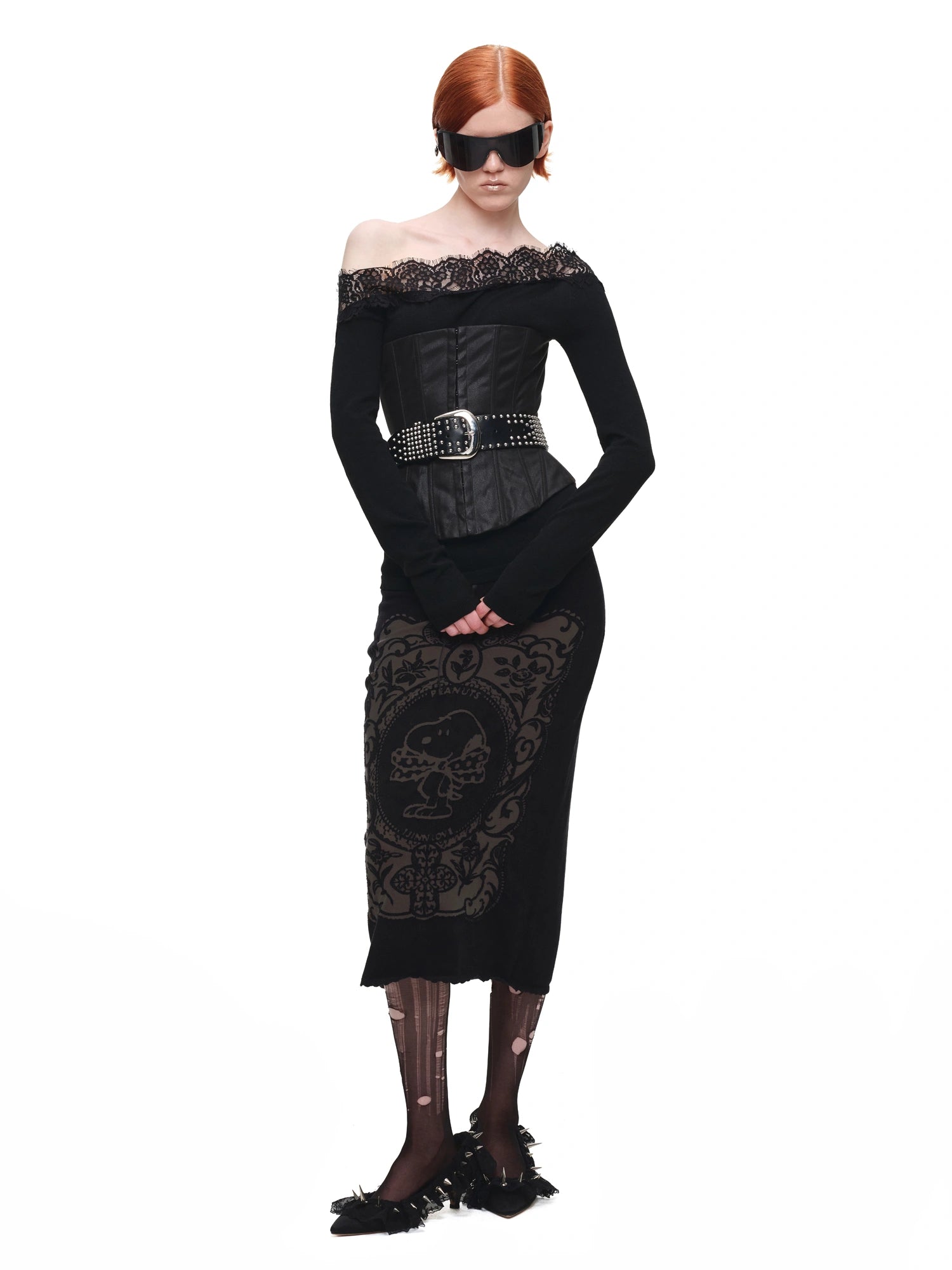 1Jinn Studio Lace Off-Shoulder Cashmere Blend Top | Canton Collective