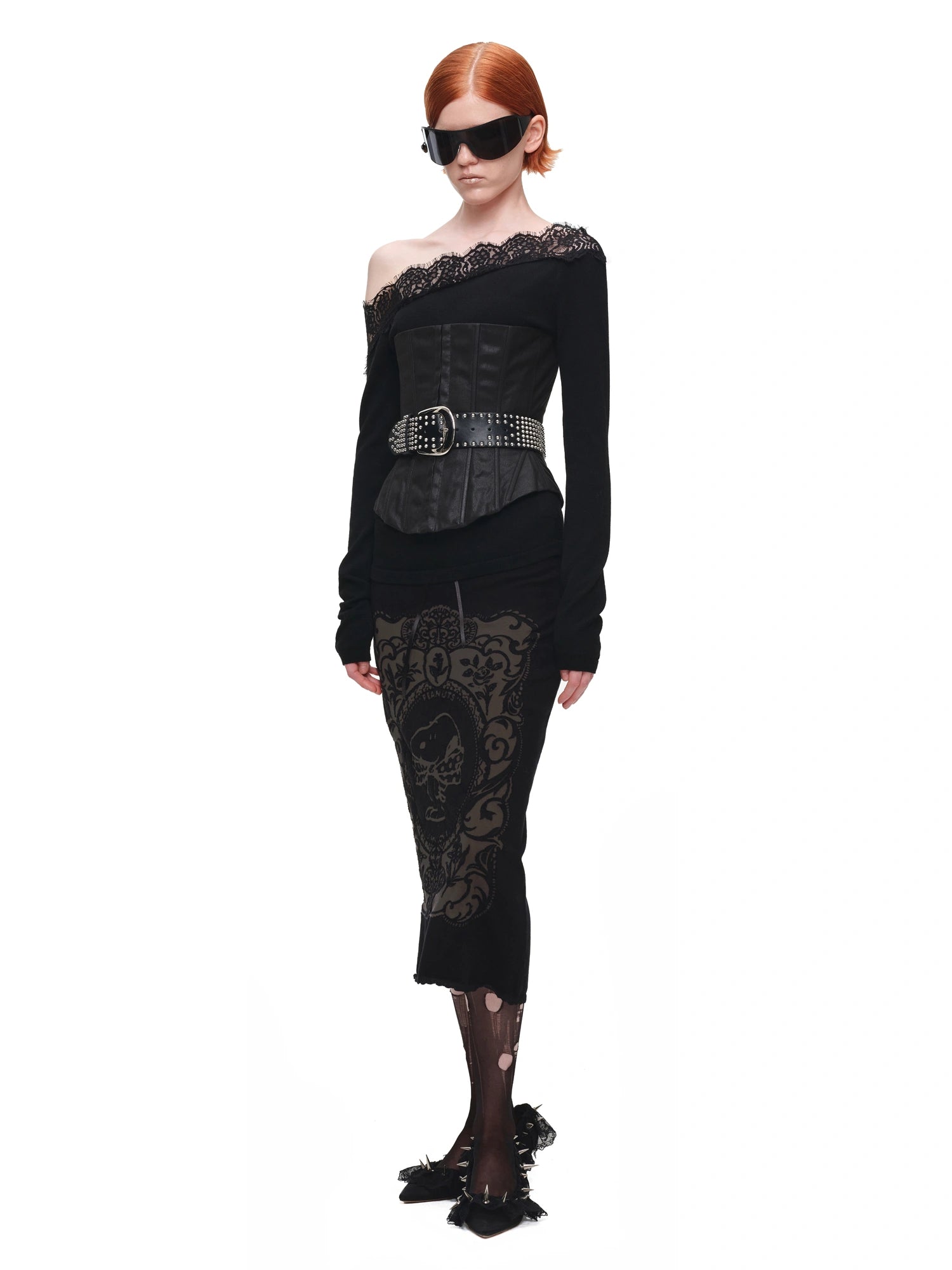 1Jinn Studio Lace Off-Shoulder Cashmere Blend Top | Canton Collective