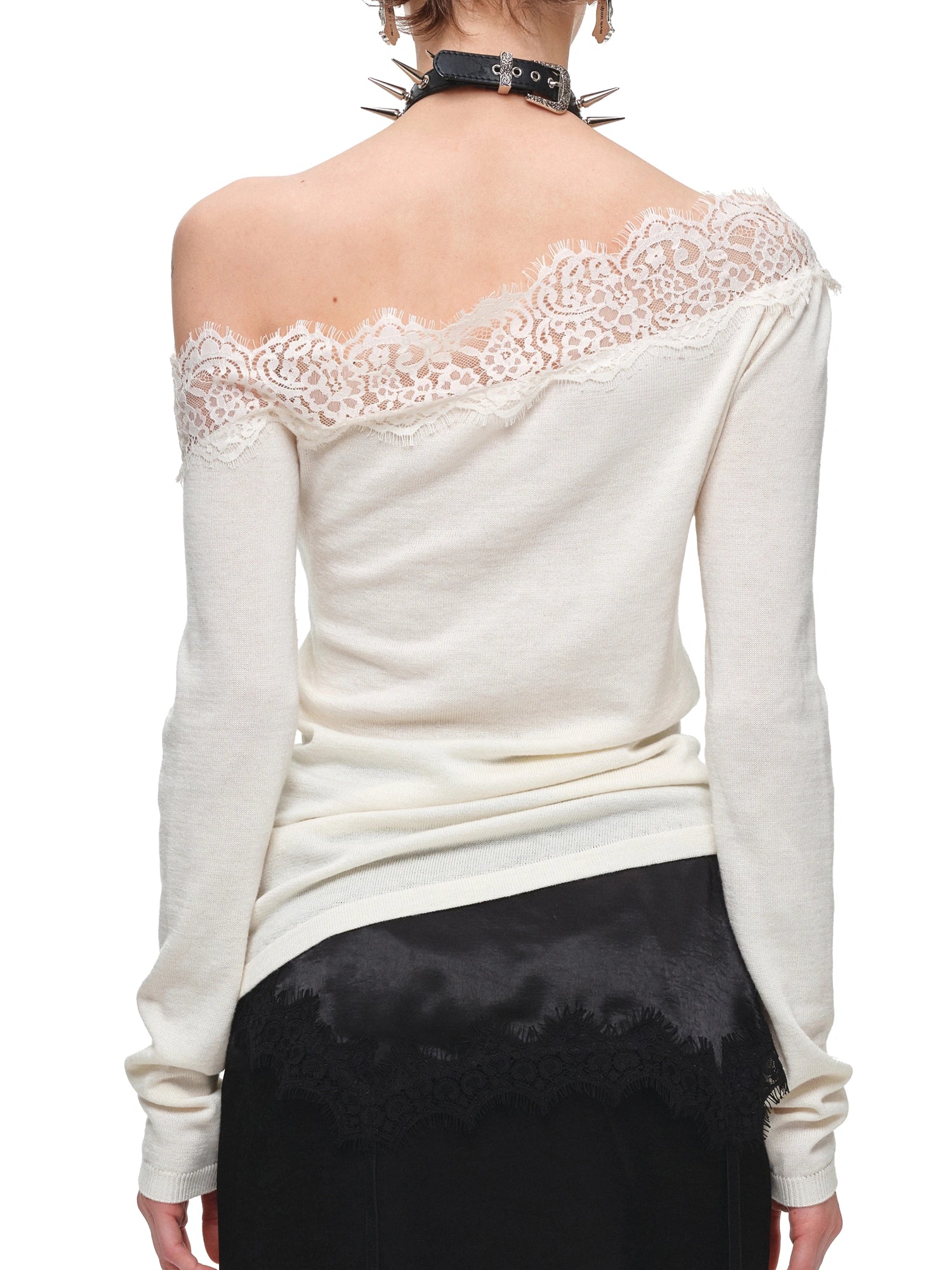 1Jinn Studio Lace Off-Shoulder Cashmere Blend Top | Canton Collective