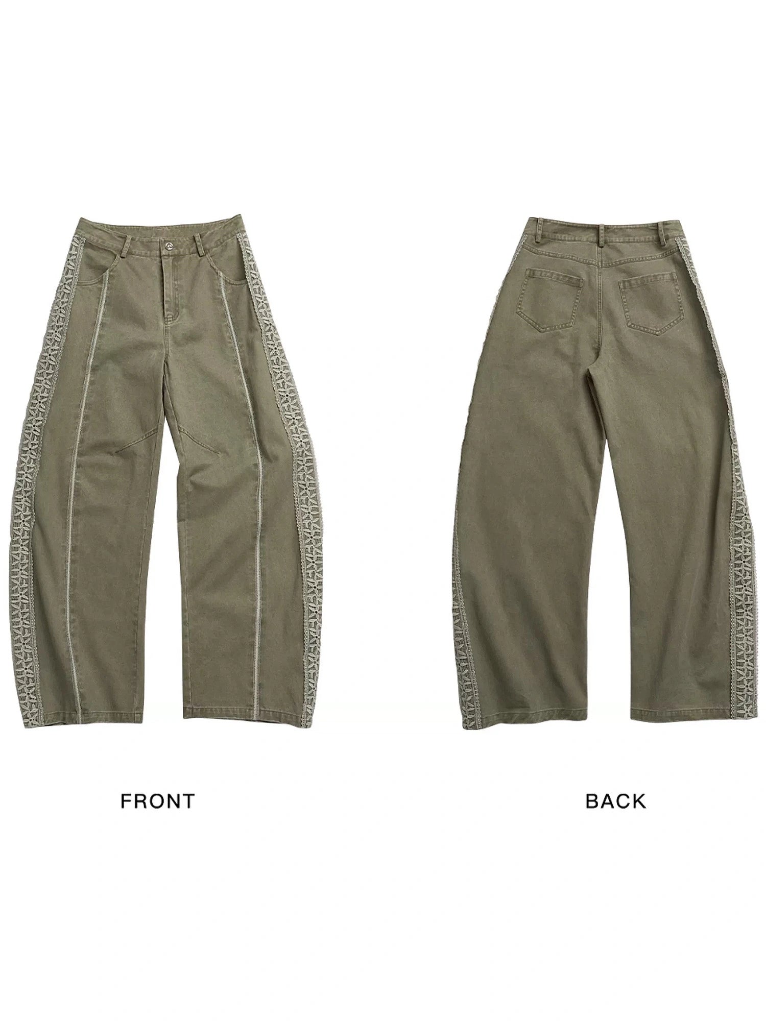Outtheblue Lace Side Panel Washed Wide Leg Pants | Canton Collective