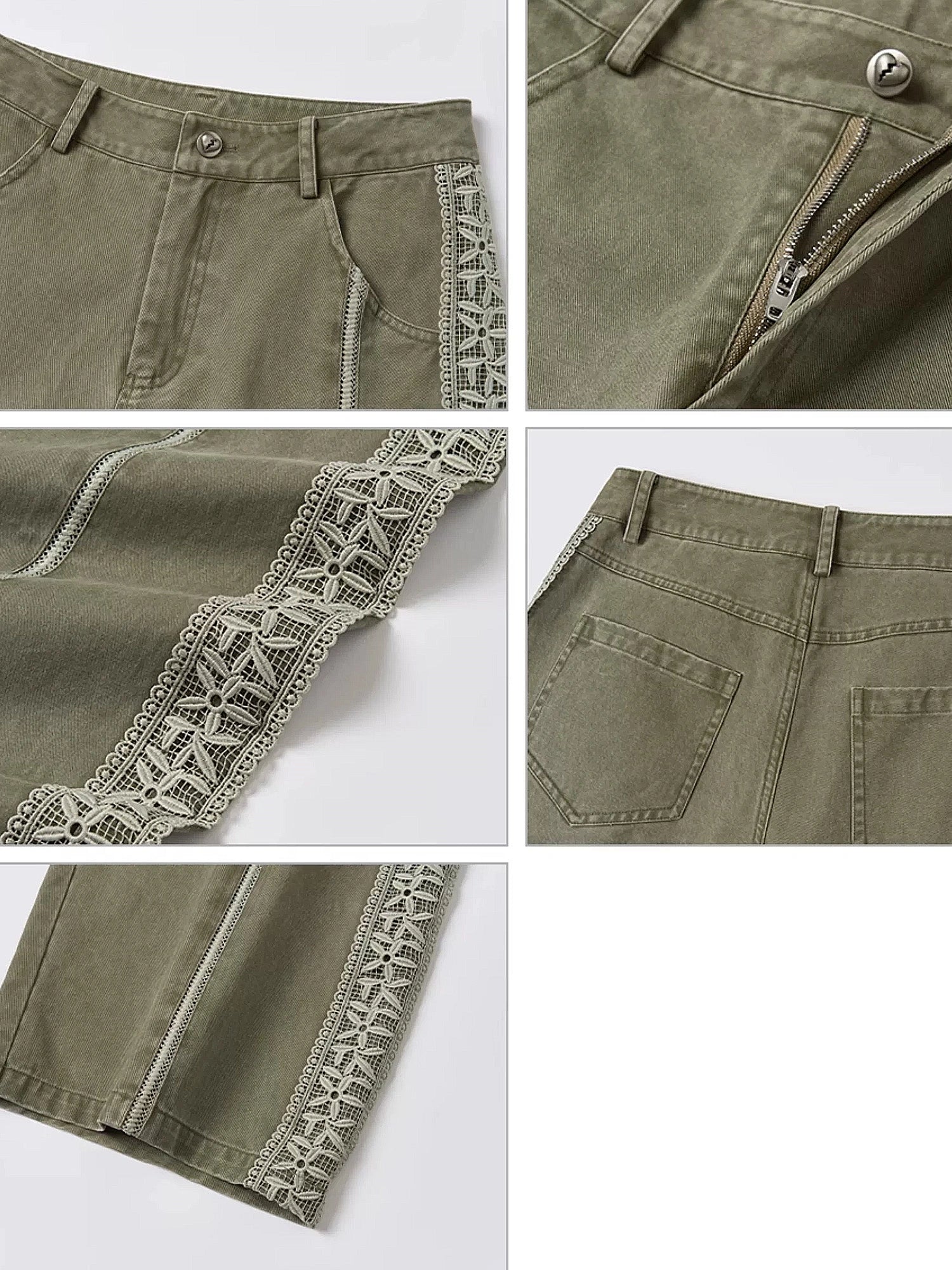 Outtheblue Lace Side Panel Washed Wide Leg Pants | Canton Collective