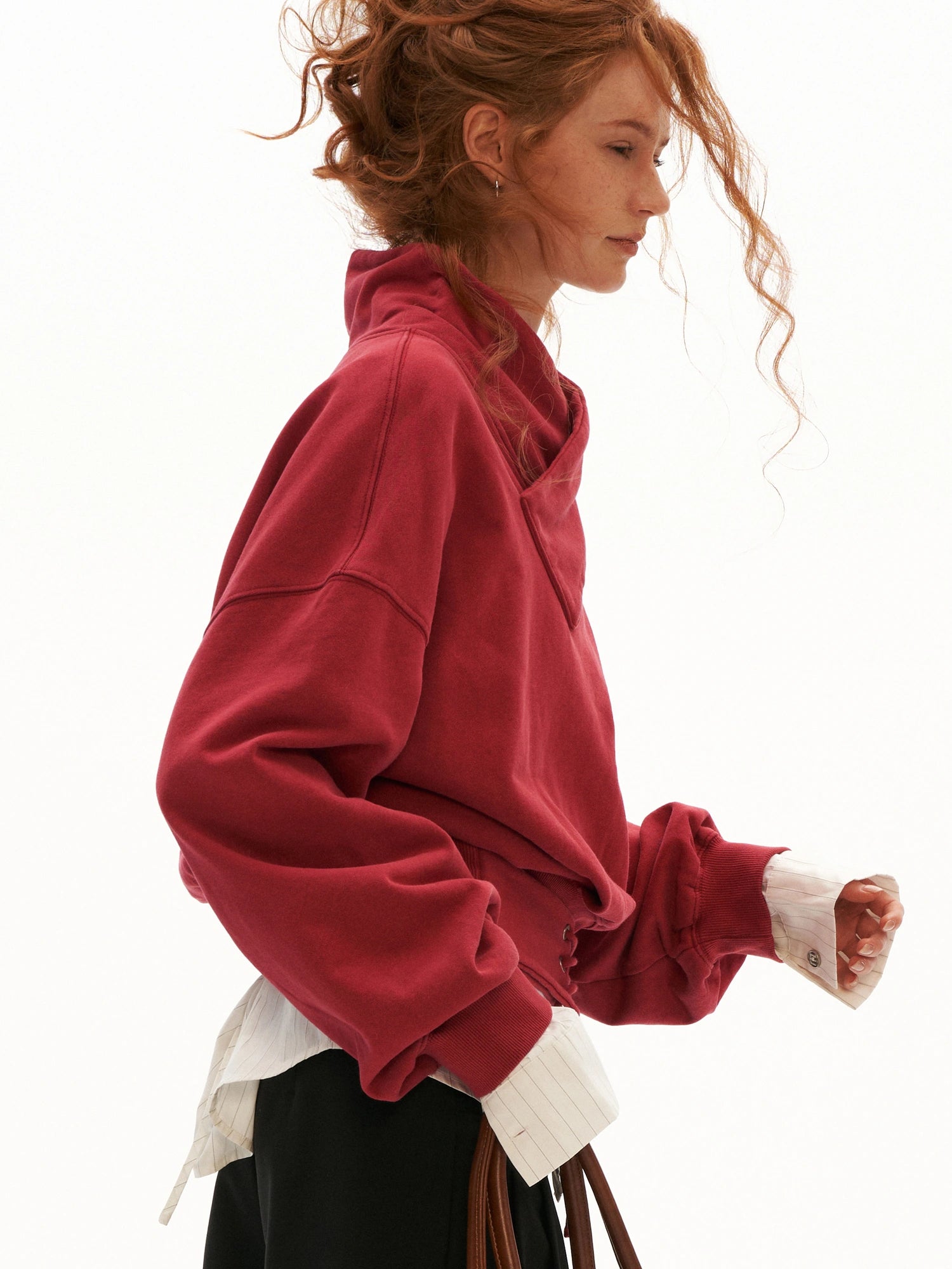 MAMC Lace Up Front Cropped Sweatshirt | Canton Collective