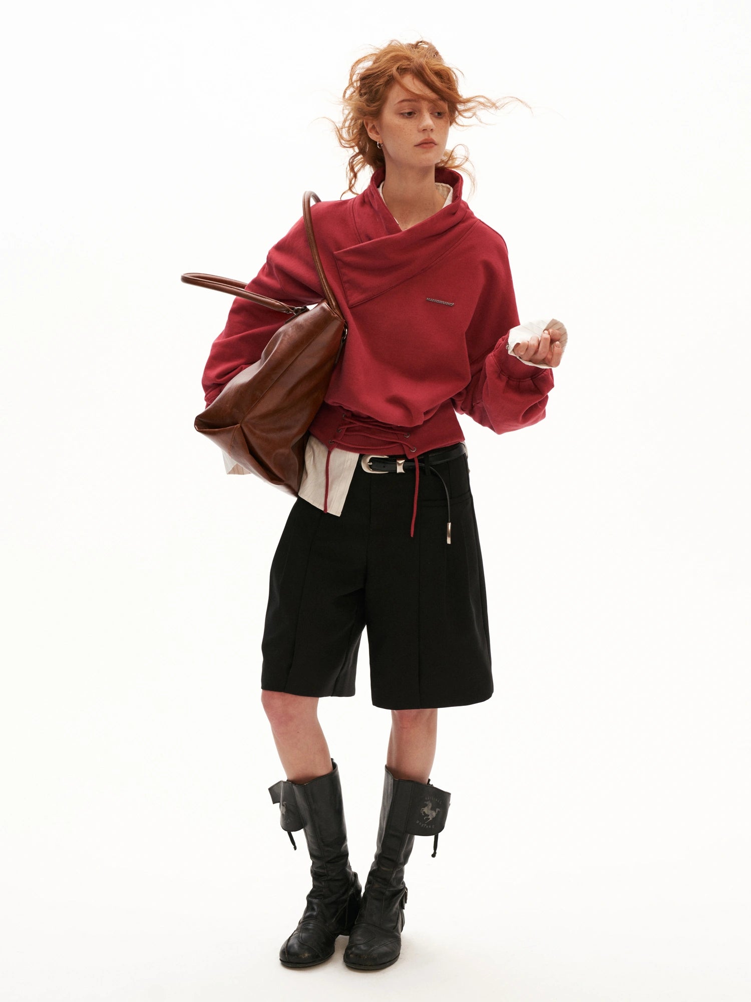 MAMC Lace Up Front Cropped Sweatshirt | Canton Collective