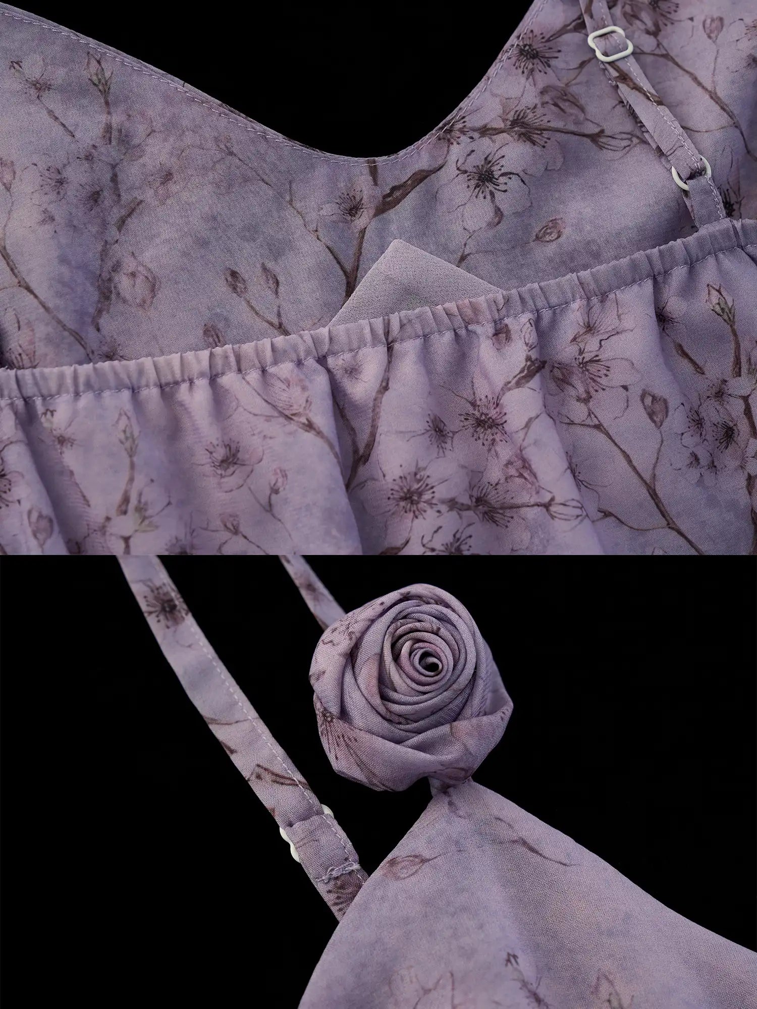 MAMC Lavender Floral Chiffon Slip Mini Dress | Canton Collective
