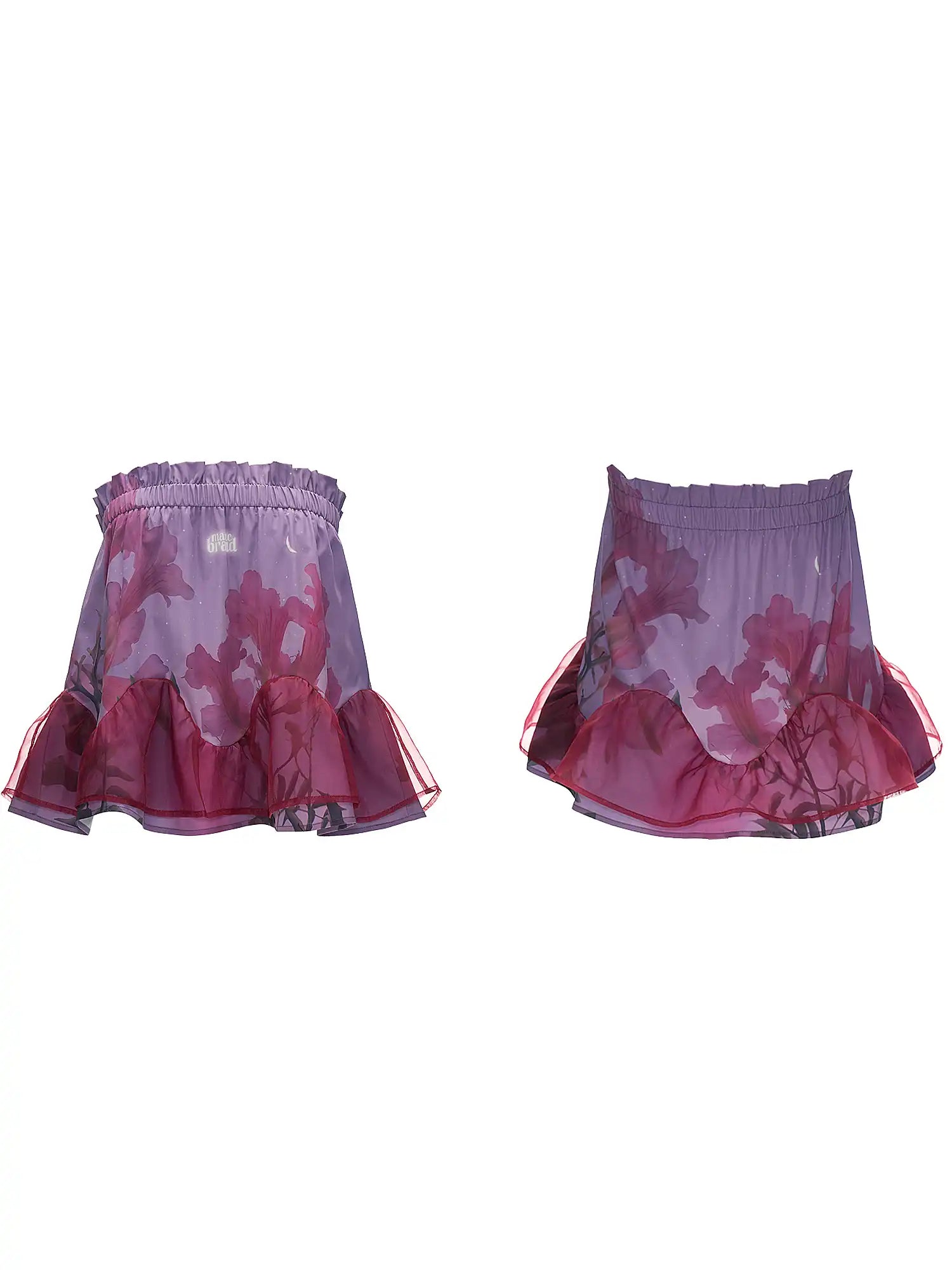 MAMC Lavender Floral Strapless Ruched Bandeau Top | Canton Collective