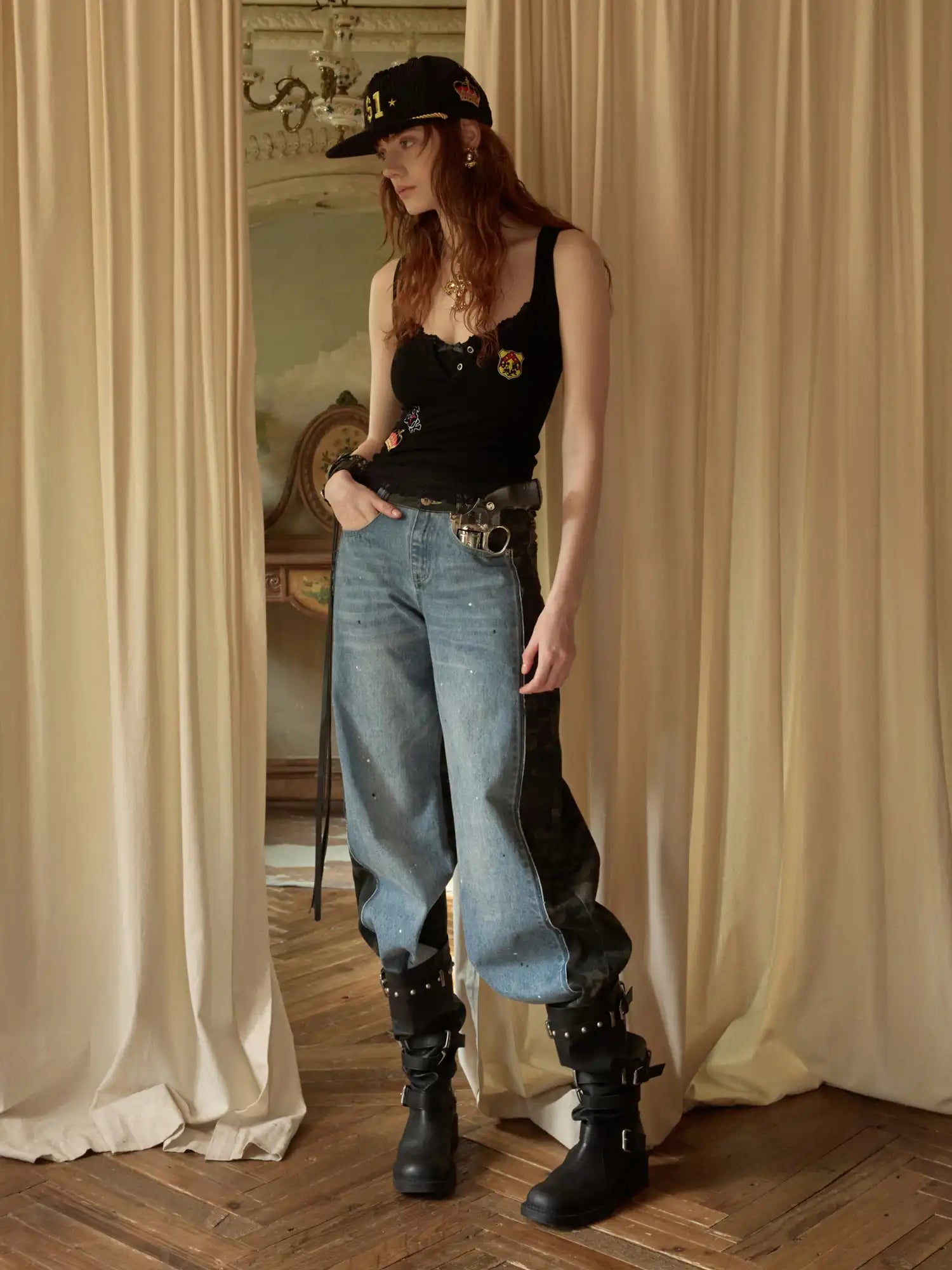 1Jinn Studio Layered Contrast Grunge Lace Bra Camisole Top | Canton Collective