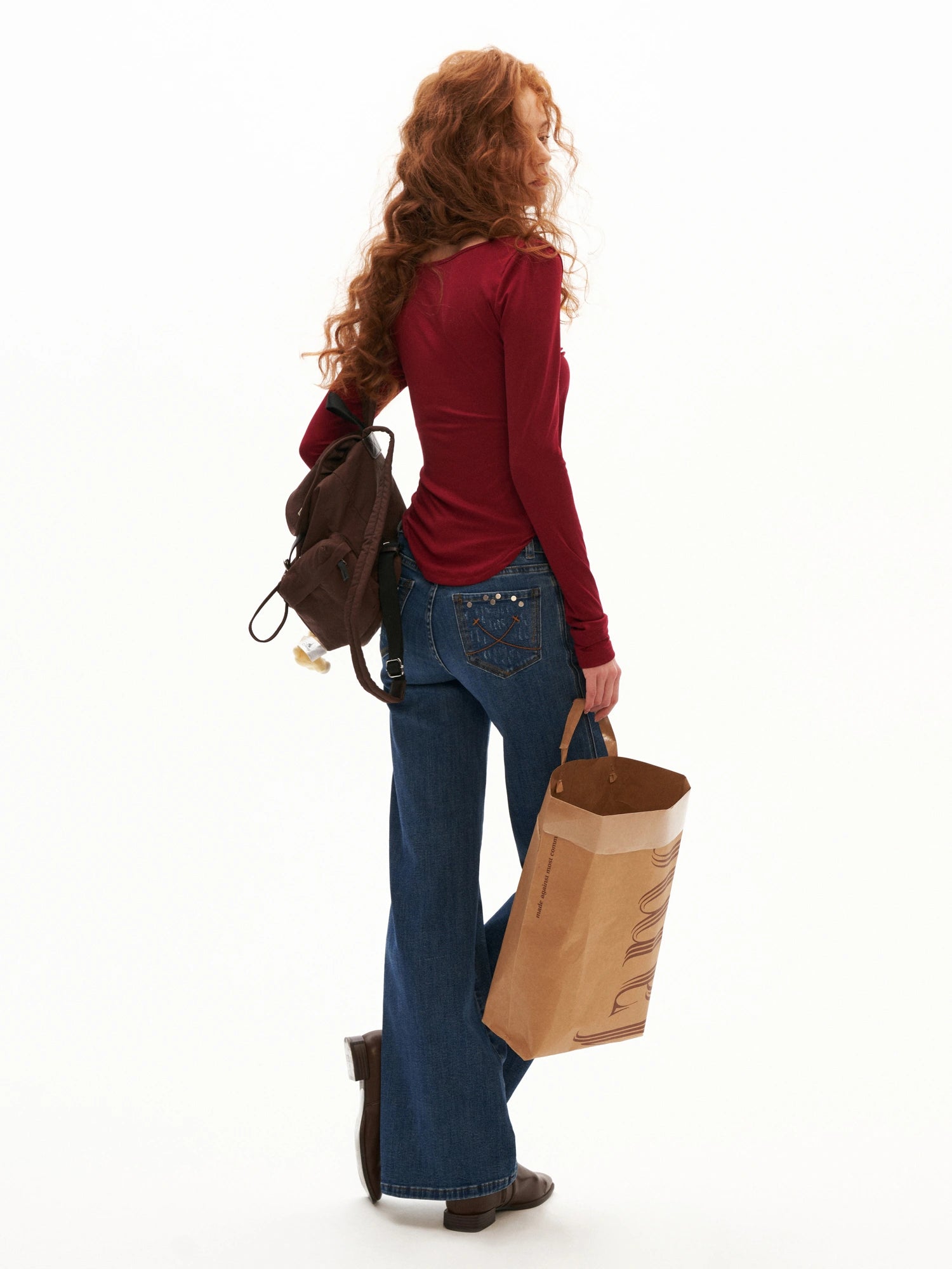 MAMC Layered Halter Ruched Long Sleeve Top | Canton Collective