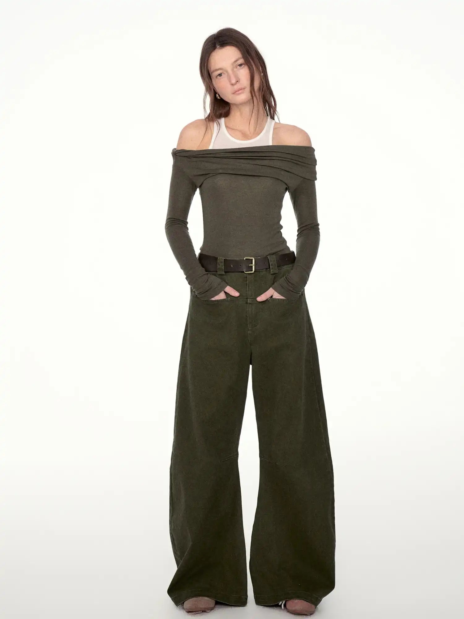FIRST FLOOR Layered Off-Shoulder Long Sleeve Top | Canton Collective