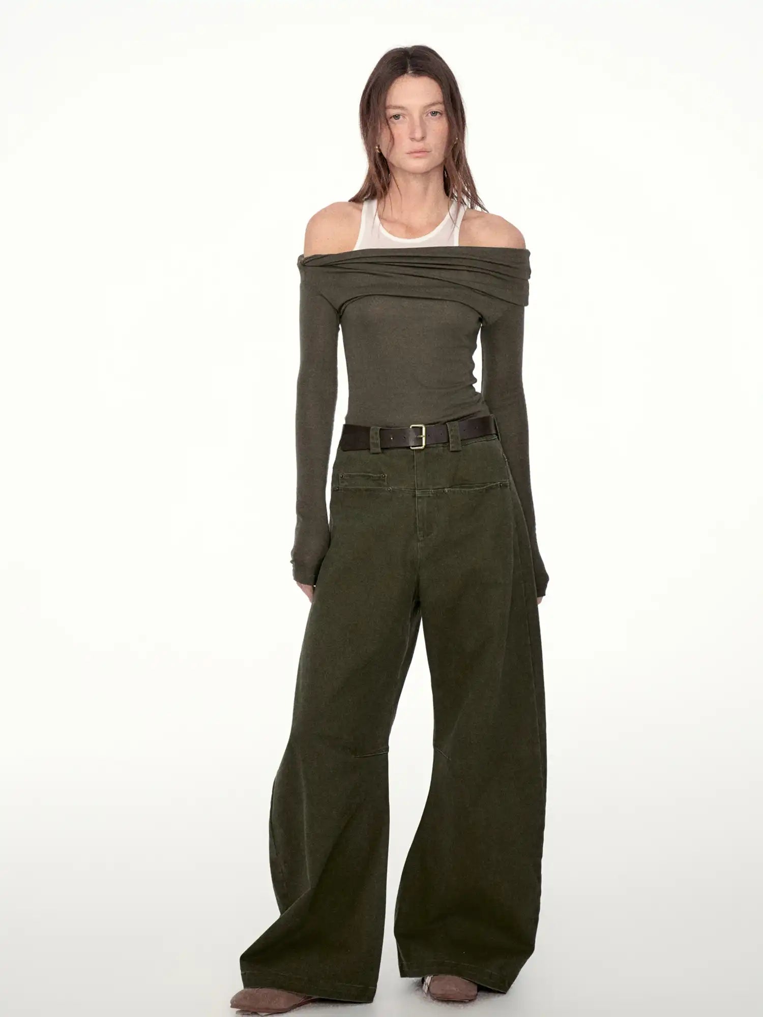 FIRST FLOOR Layered Off-Shoulder Long Sleeve Top | Canton Collective