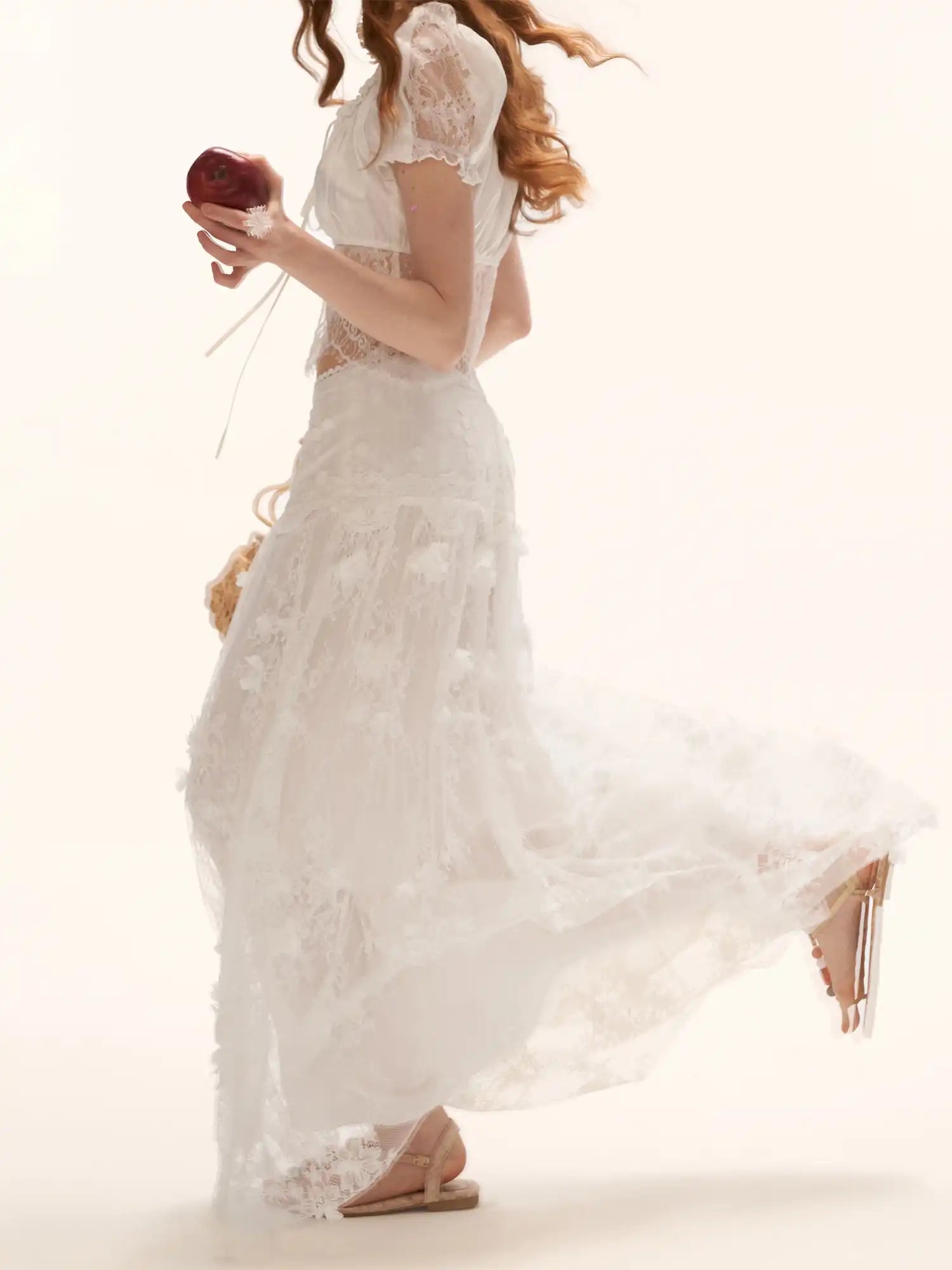 MAMC Layered Tulle Sheer Floral Maxi Skirt | Canton Collective