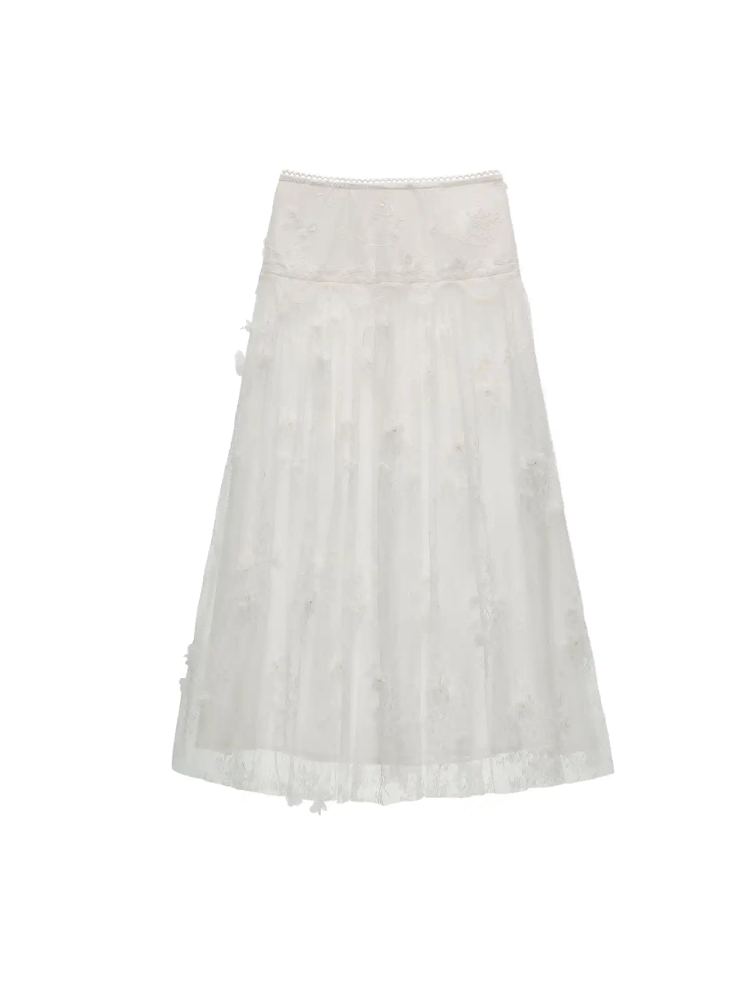 MAMC Layered Tulle Sheer Floral Maxi Skirt | Canton Collective