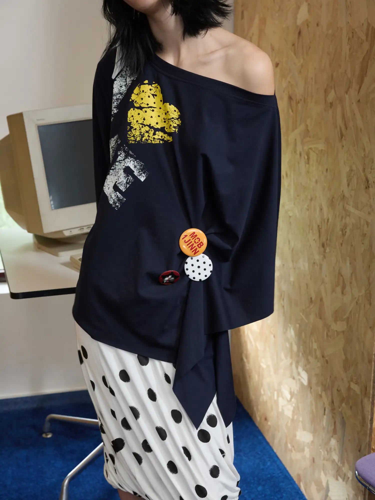 1Jinn Studio Lazy Style Off Shoulder Sweatshirt | Canton Collective