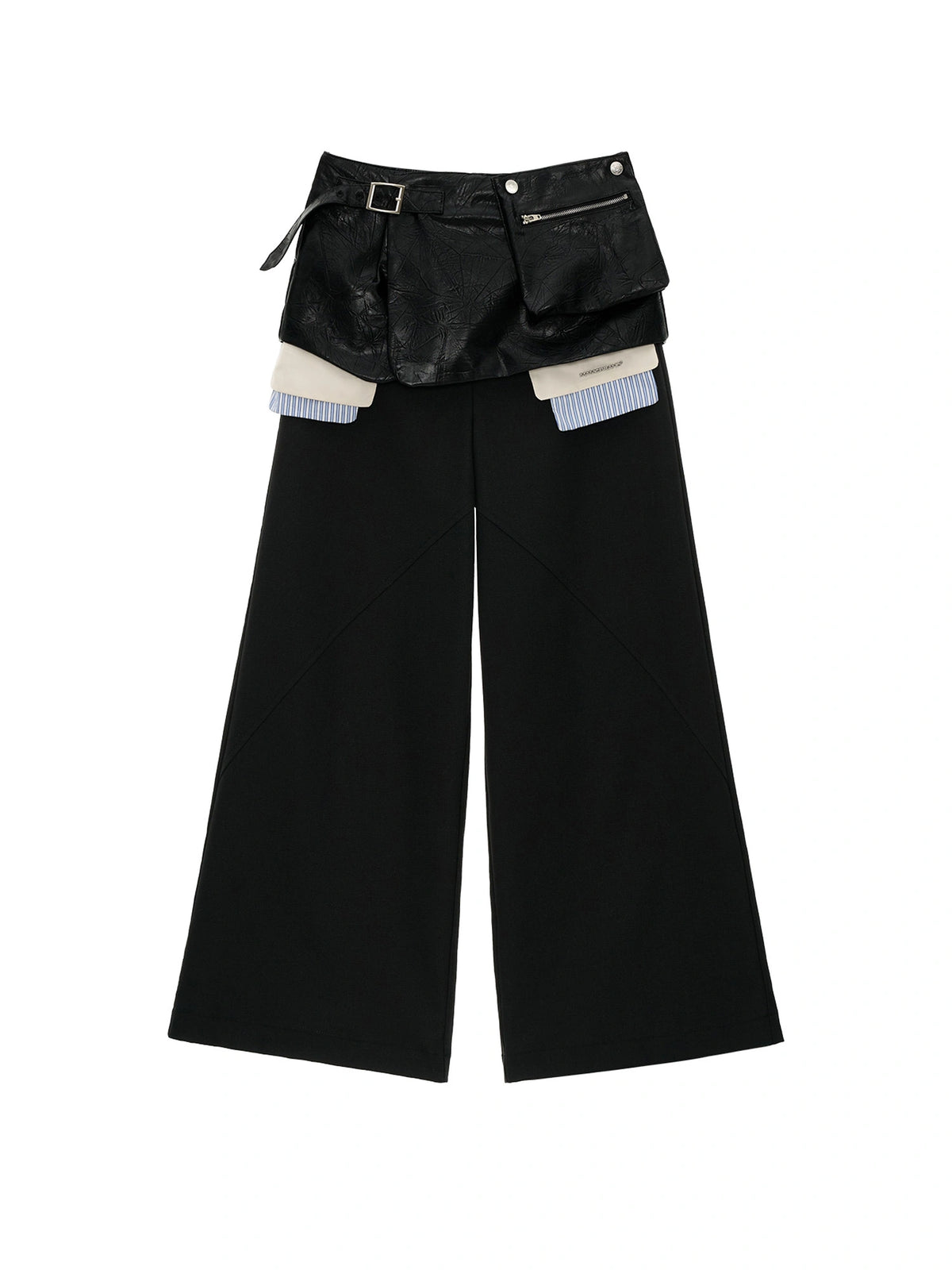 MAMC Leather Skirt Over Wide Leg Pants | Canton Collective