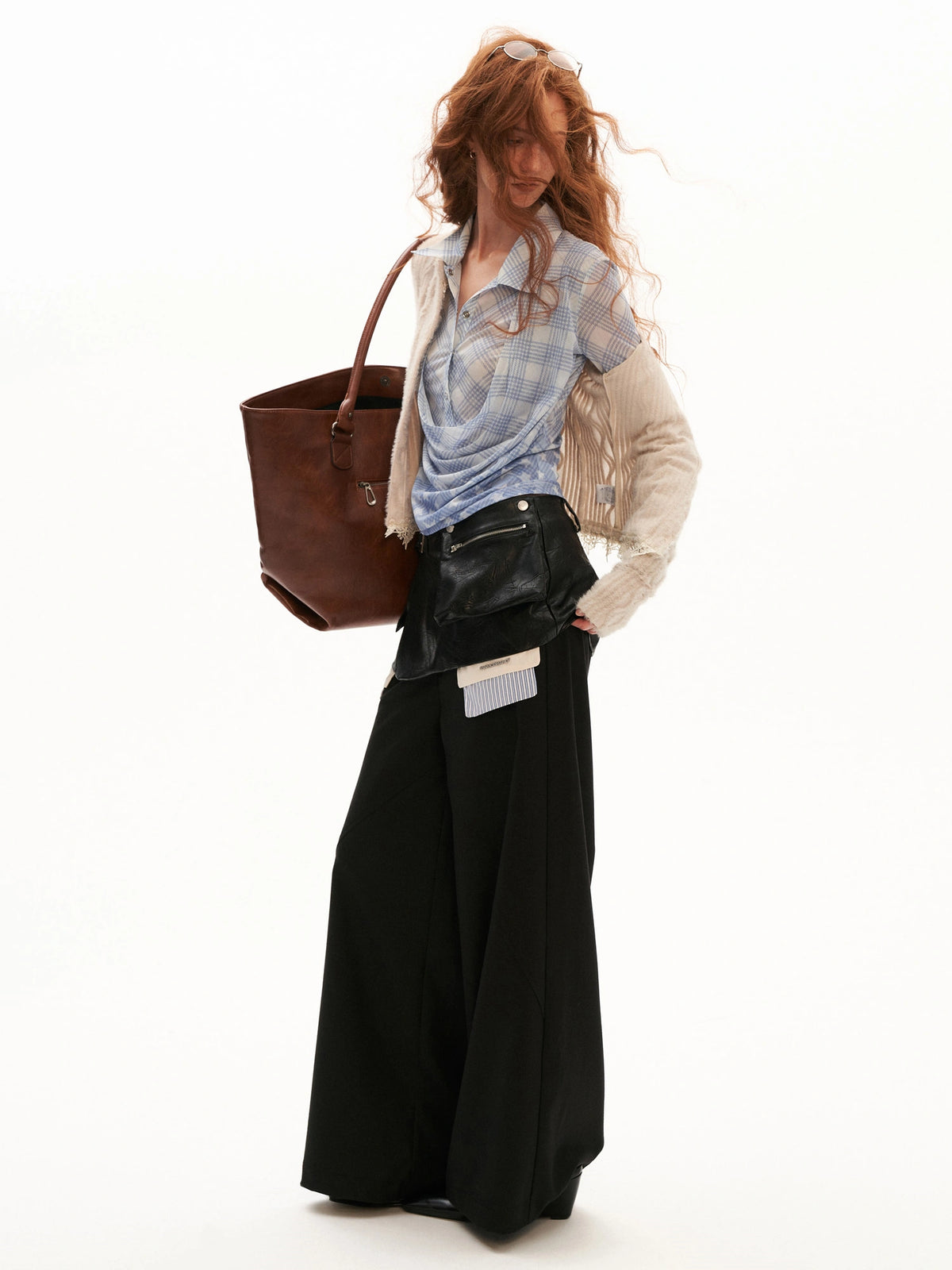 MAMC Leather Skirt Over Wide Leg Pants | Canton Collective