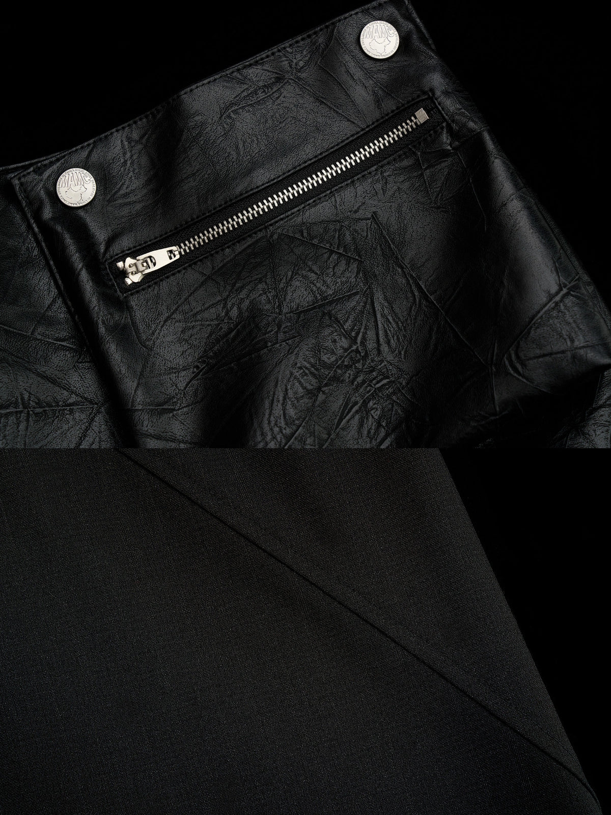 MAMC Leather Skirt Over Wide Leg Pants | Canton Collective
