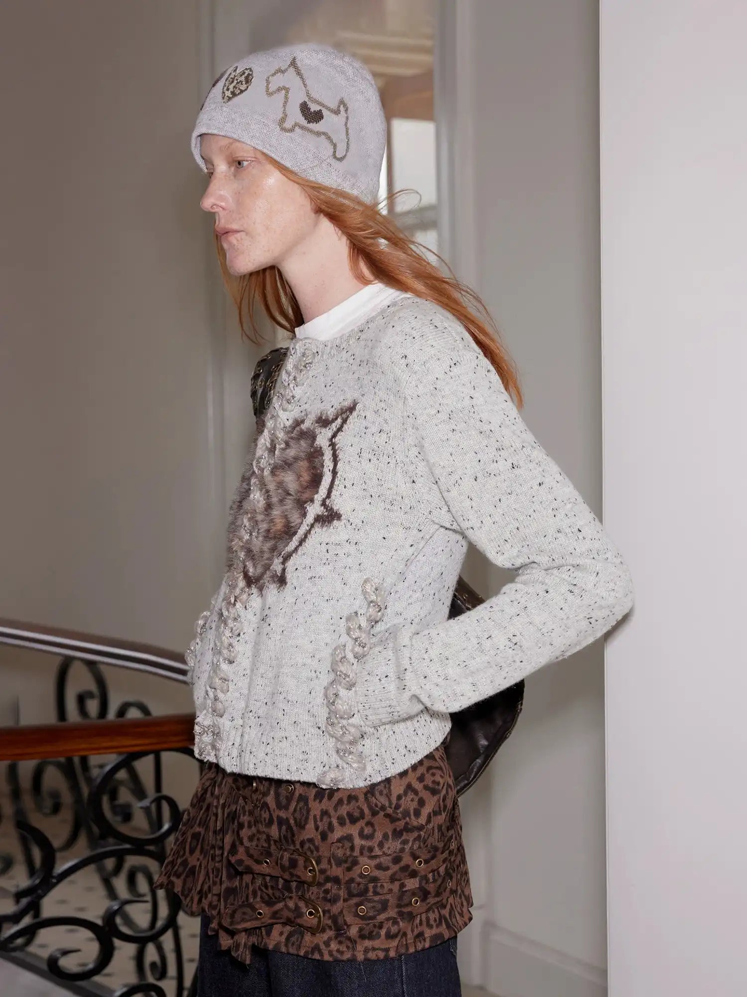 2th Desire Leopard Heart Wool Knit Cardigan | Canton Collective