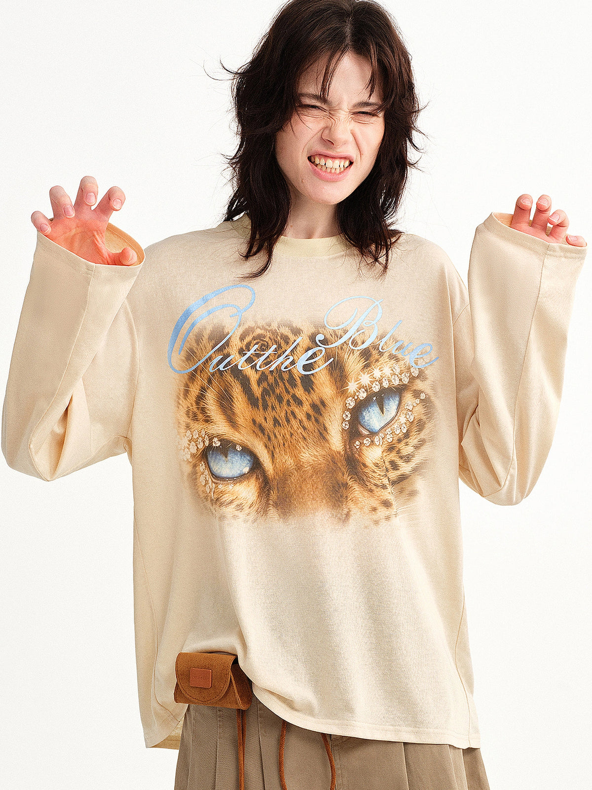 Outtheblue Leopard Oversized Long Sleeve Graphic Tee | Canton Collective