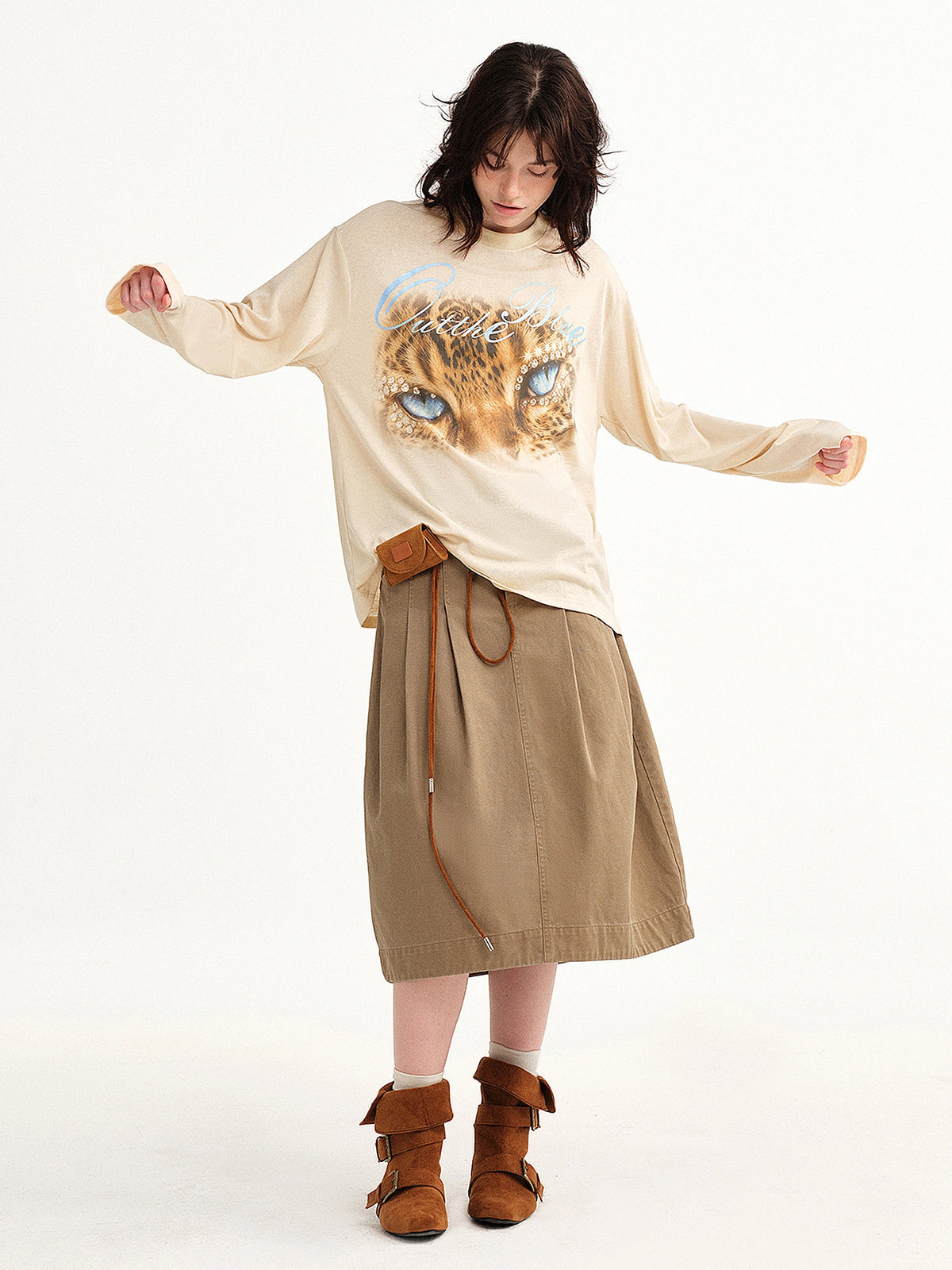 Outtheblue Leopard Oversized Long Sleeve Graphic Tee | Canton Collective