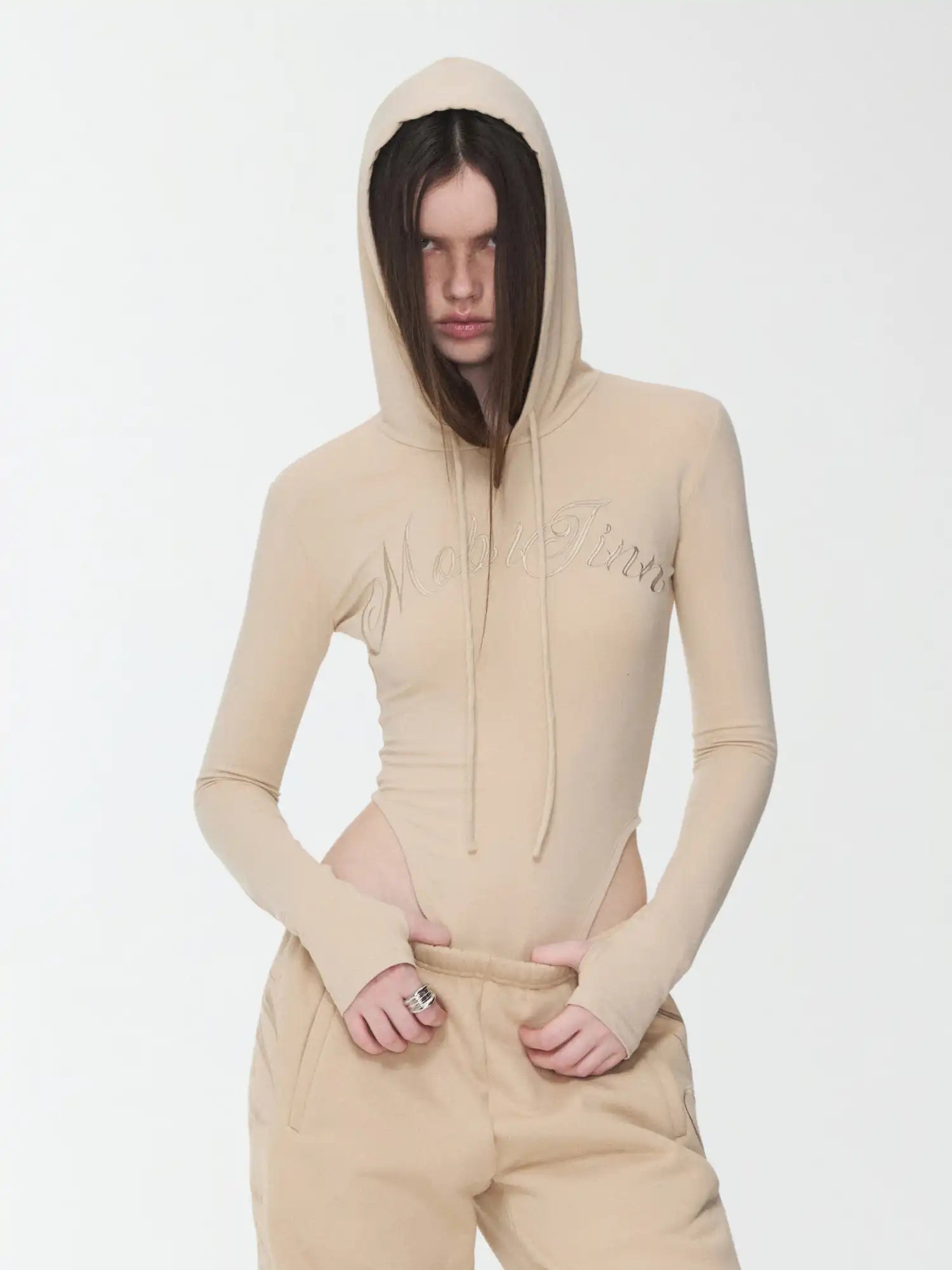 1Jinn Studio Letter Embroidered Hooded Jumpsuit | Canton Collective