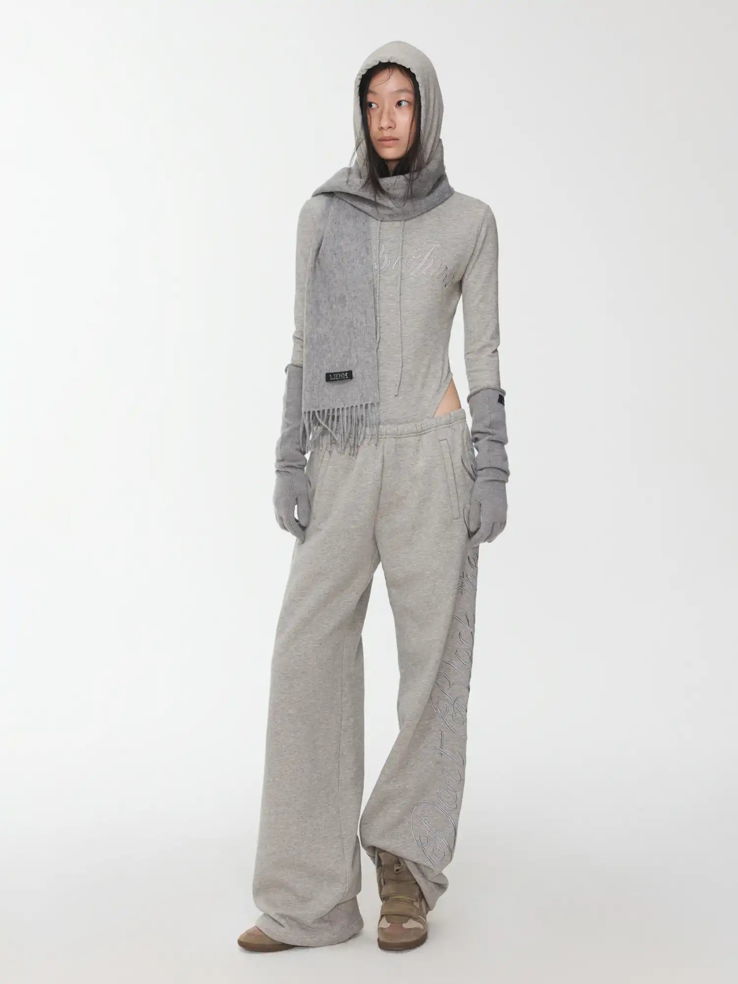 1Jinn Studio Letter Embroidered Hooded Jumpsuit | Canton Collective