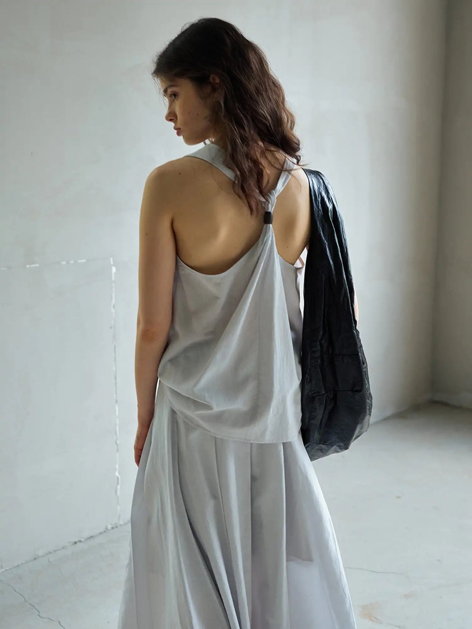 CantonCollective Design Linen Blend Tank Top with Twisted Bead Detail | Canton Collective