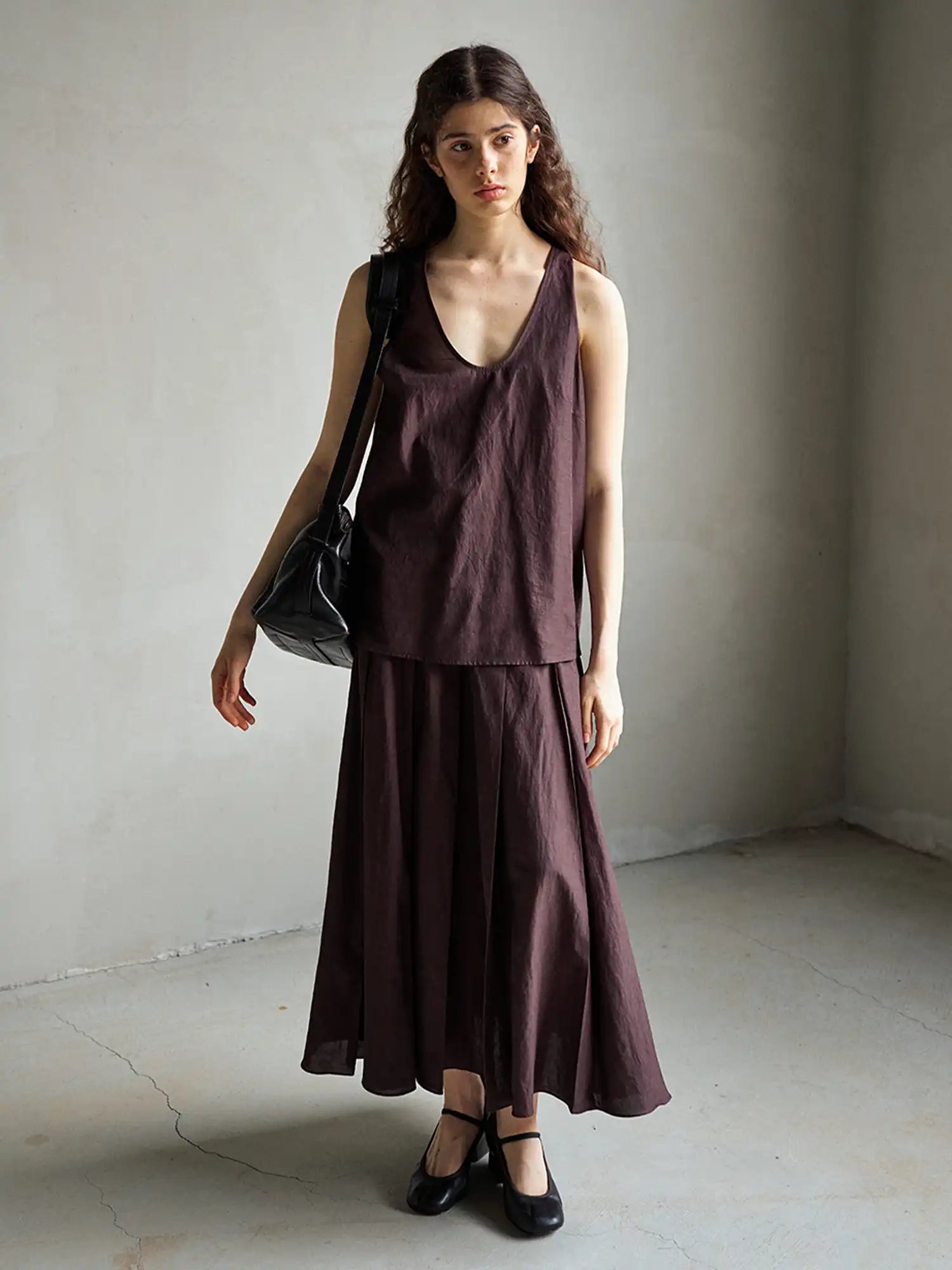 CantonCollective Design Linen Blend Tank Top with Twisted Bead Detail | Canton Collective
