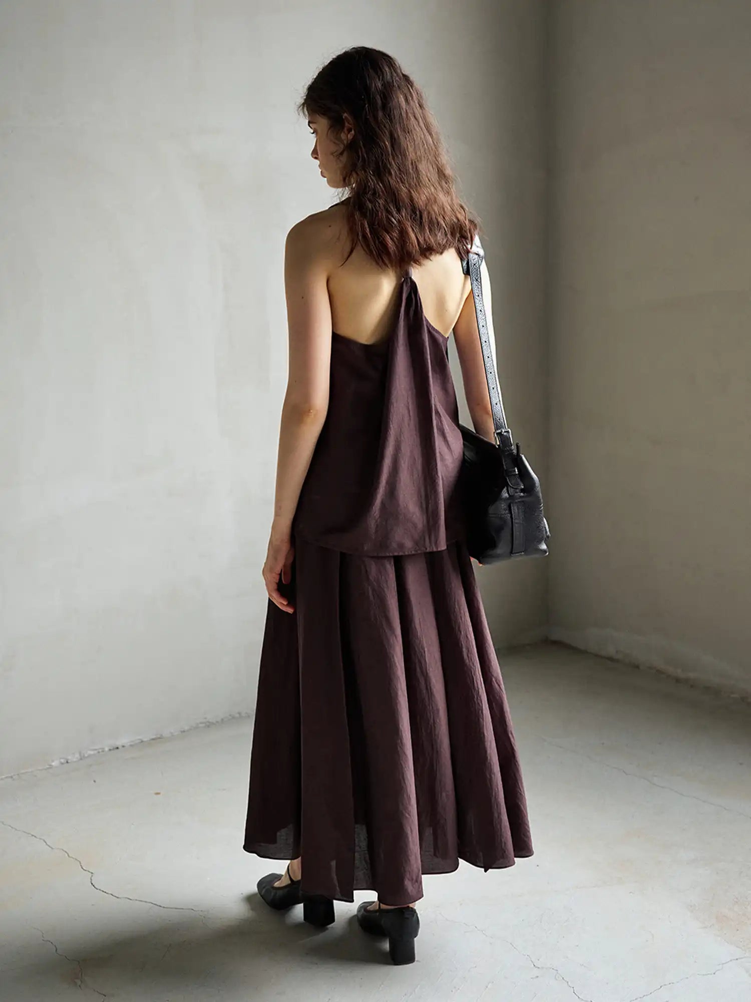 CantonCollective Design Linen Blend Tank Top with Twisted Bead Detail | Canton Collective