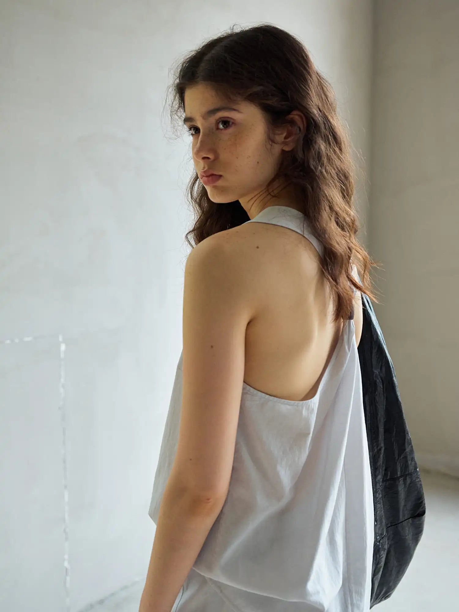 CantonCollective Design Linen Blend Tank Top with Twisted Bead Detail | Canton Collective