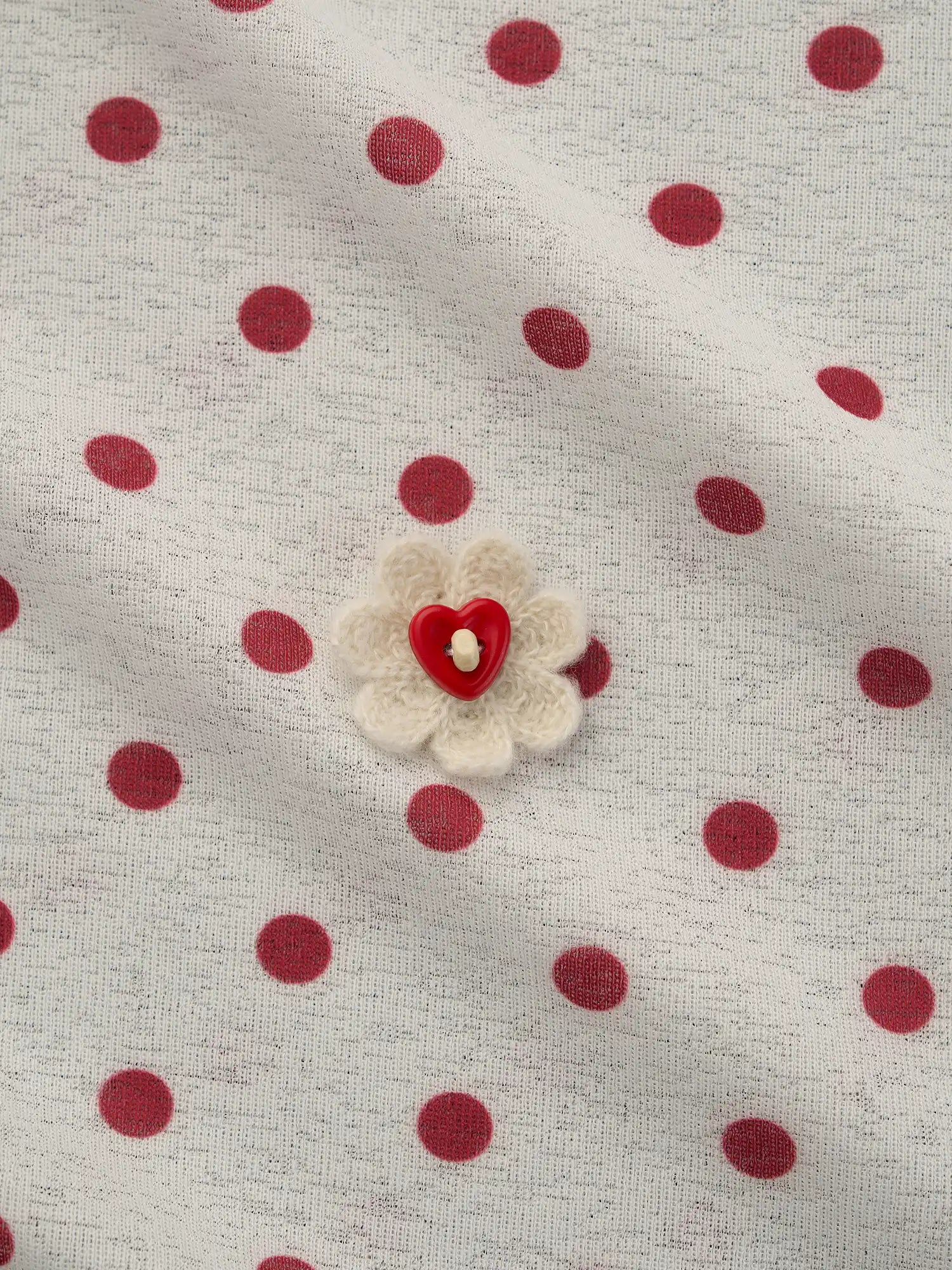 MAMC Long Sleeve Flower Button Polka Dot Sheer Top | Canton Collective