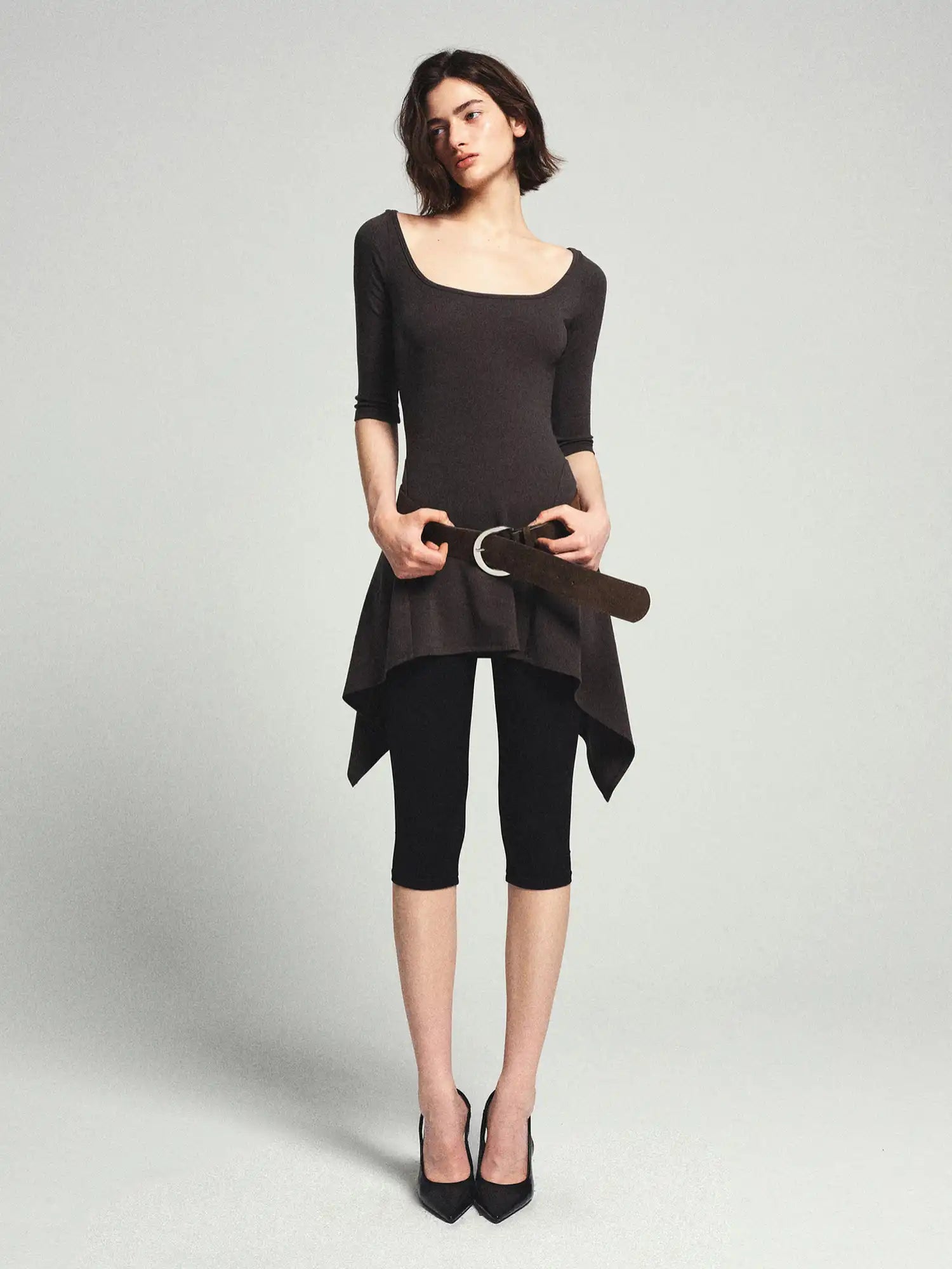 Ayo Long Sleeve Mini Asymmetrical Hem Dress | Canton Collective