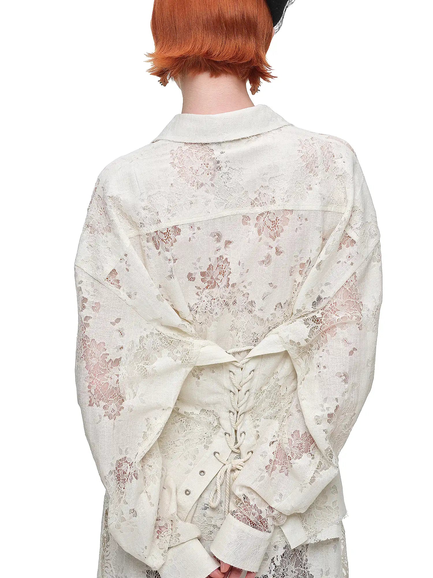 1Jinn Studio Long Sleeve Sheer Floral Lace Shirt | Canton Collective
