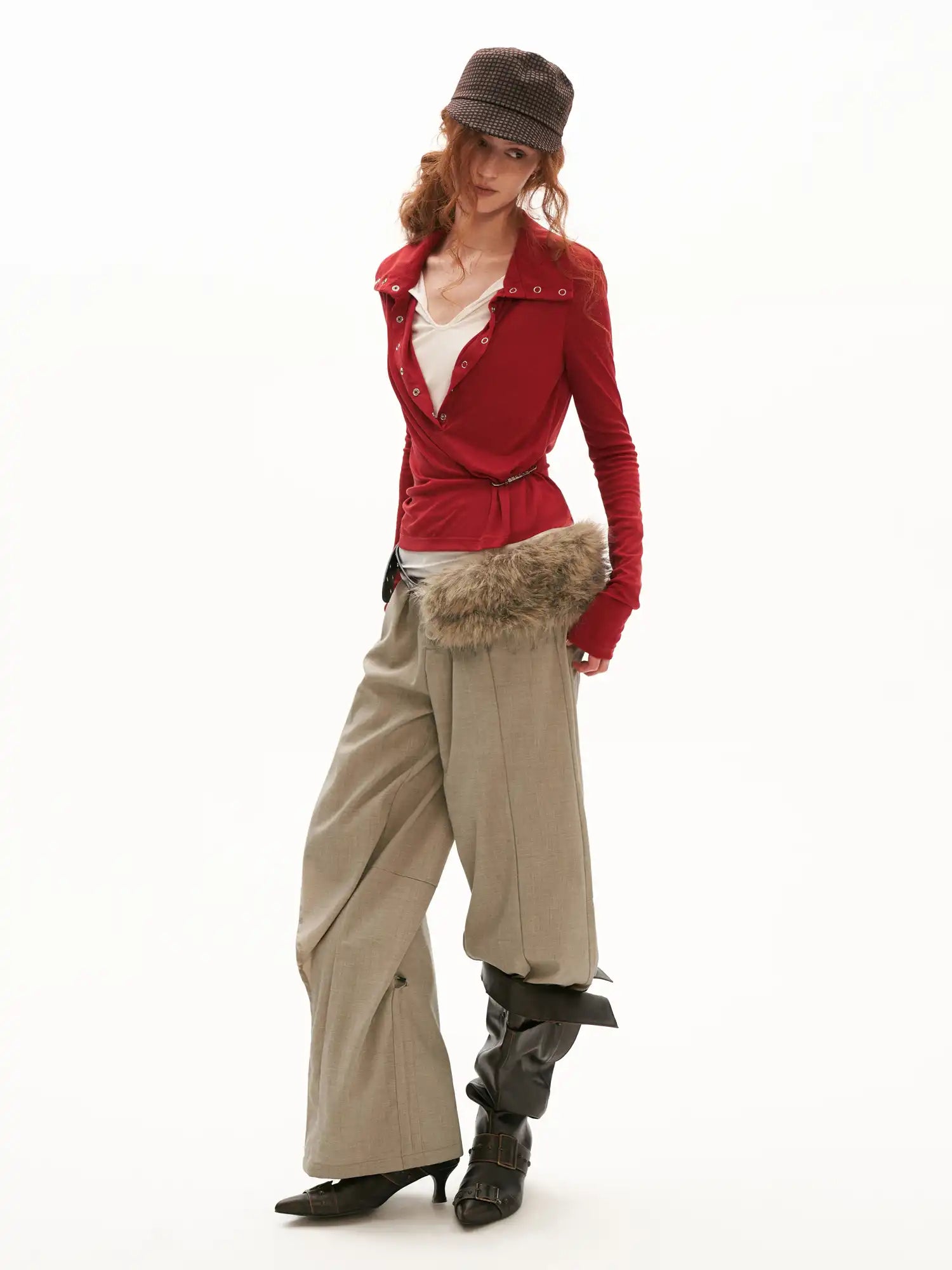 MAMC Long Sleeves Contrast Layered Look Top | Canton Collective
