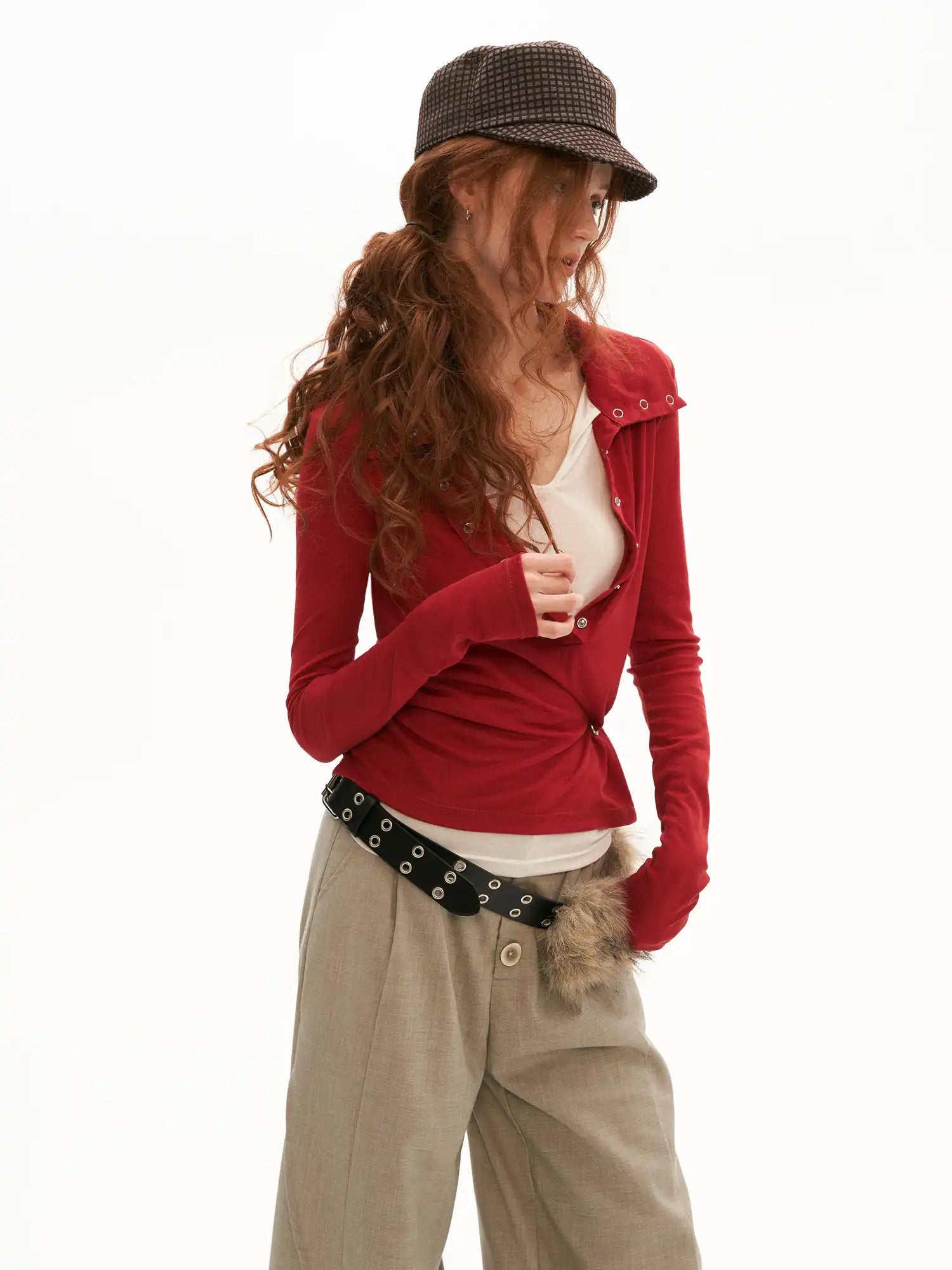 MAMC Long Sleeves Contrast Layered Look Top | Canton Collective
