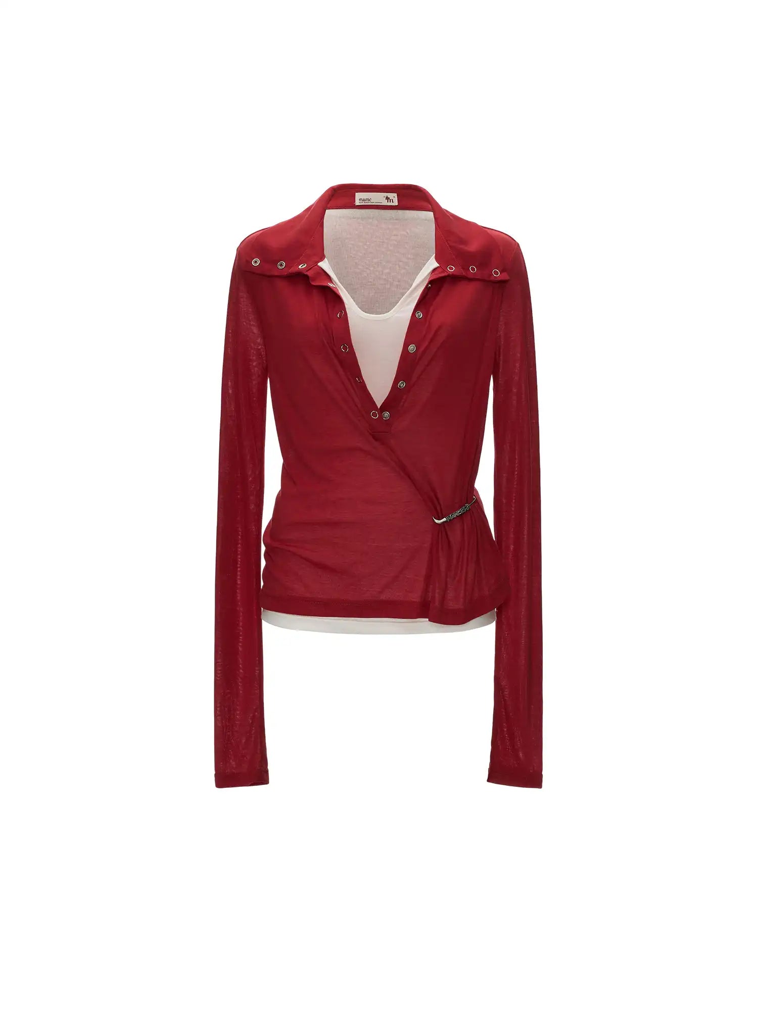MAMC Long Sleeves Contrast Layered Look Top | Canton Collective