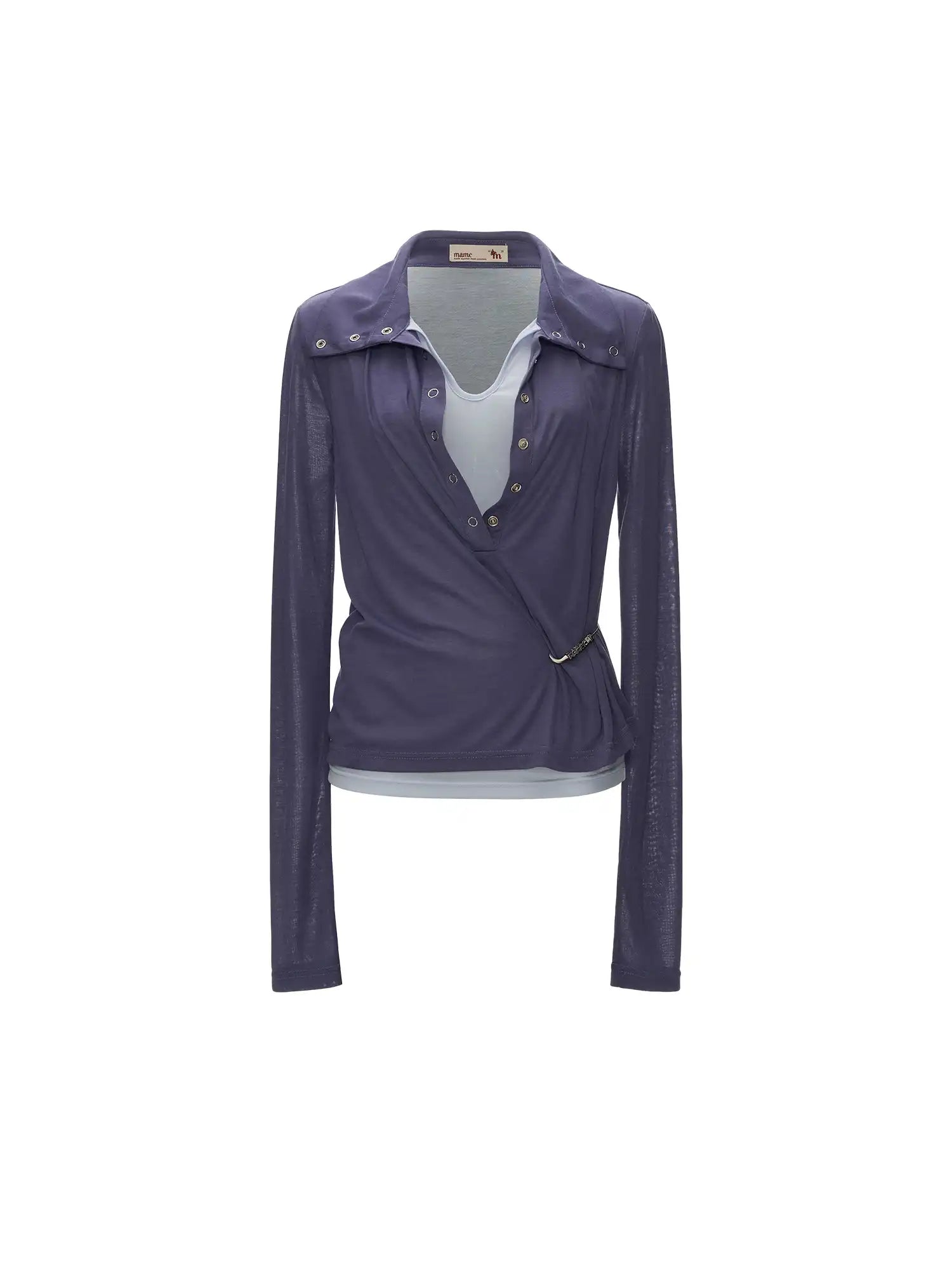 MAMC Long Sleeves Contrast Layered Look Top | Canton Collective