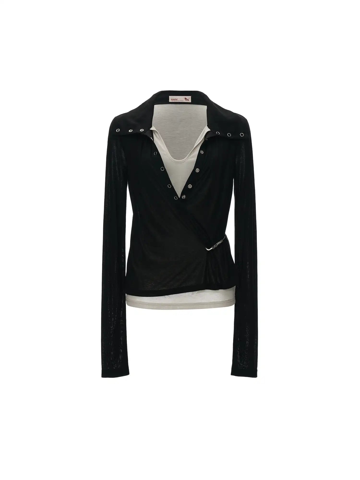 MAMC Long Sleeves Contrast Layered Look Top | Canton Collective