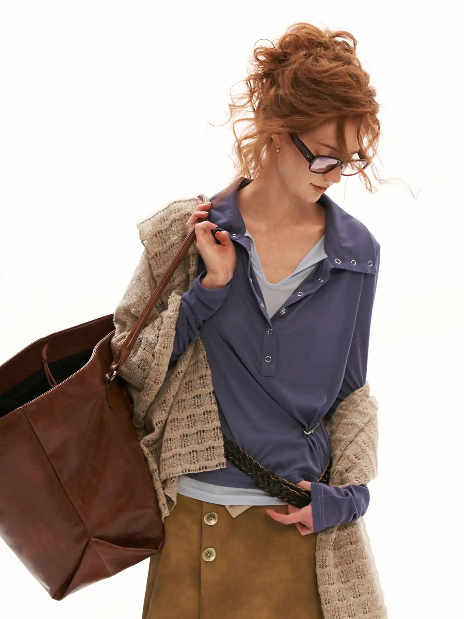 MAMC Long Sleeves Contrast Layered Look Top | Canton Collective