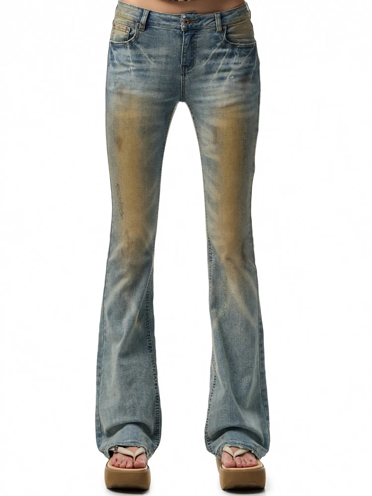 1Jinn Studio Low-Flare Indigo Fade Jeans  | Canton Collective