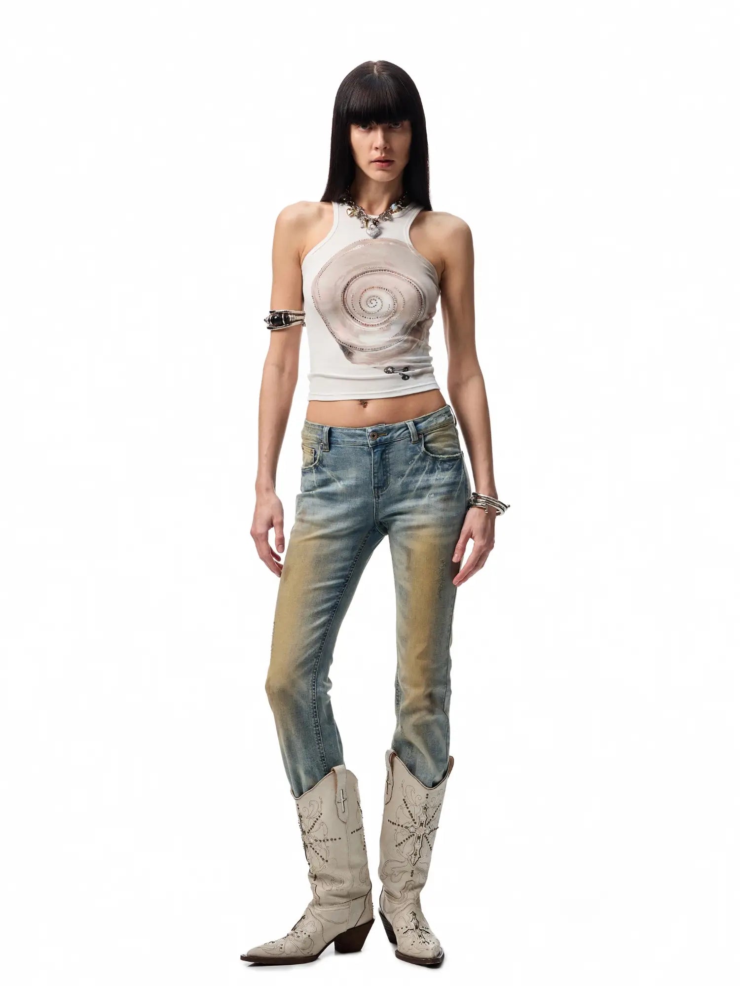 1Jinn Studio Low-Flare Indigo Fade Jeans  | Canton Collective