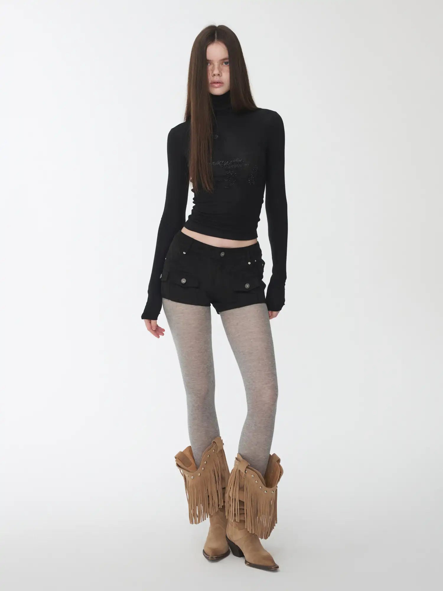 1Jinn Studio Low-Rise Suede Bodycon Shorts | Canton Collective