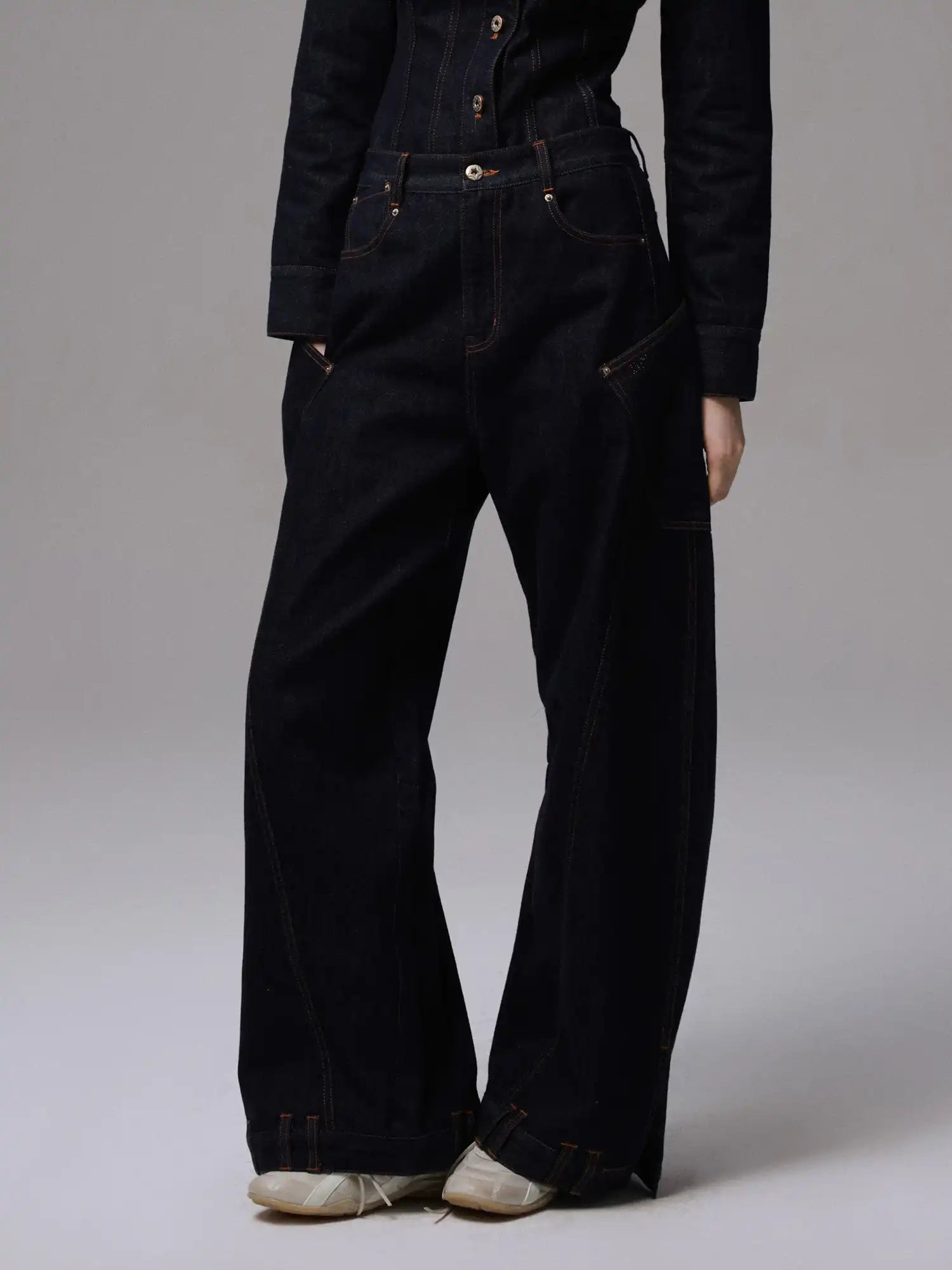 1Jinn Studio Low Rise Curved Hem Pant | Canton Collective
