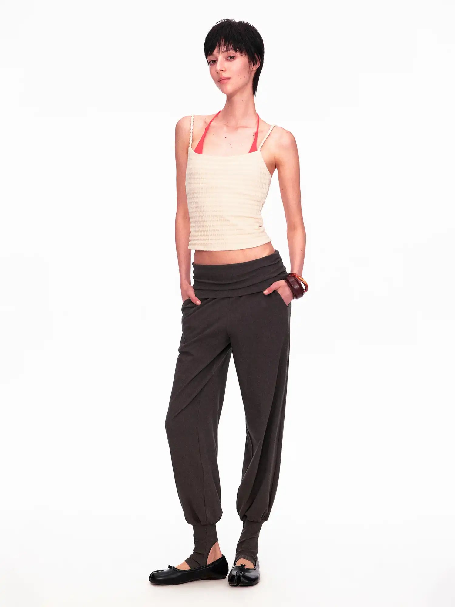 Ayo Low Rise Ruched Foldover Jogger Pants | Canton Collective
