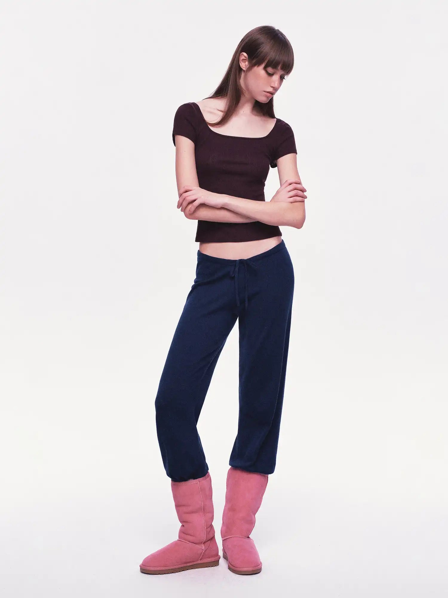 Ayo Low Rise Straight Leg Knit Pants | Canton Collective