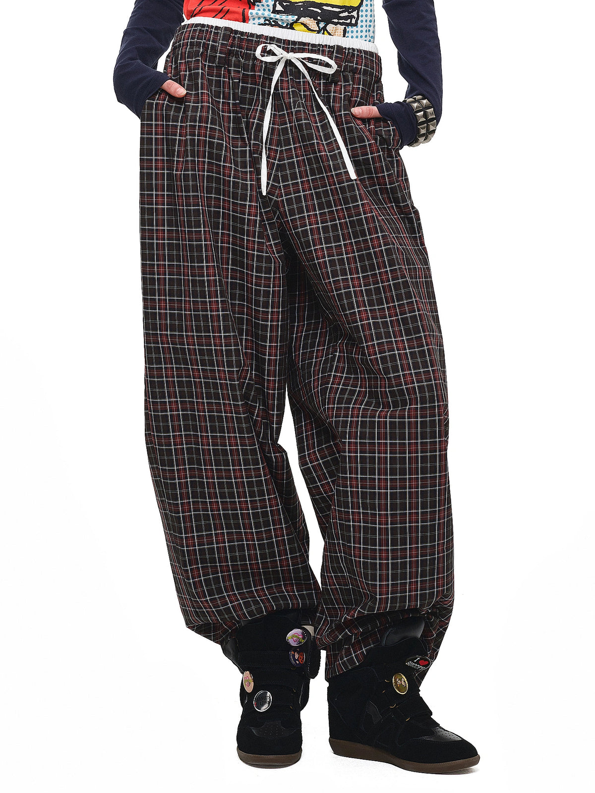 1Jinn Studio Low Rise Vintage Plaid Wide Leg Pants | Canton Collective