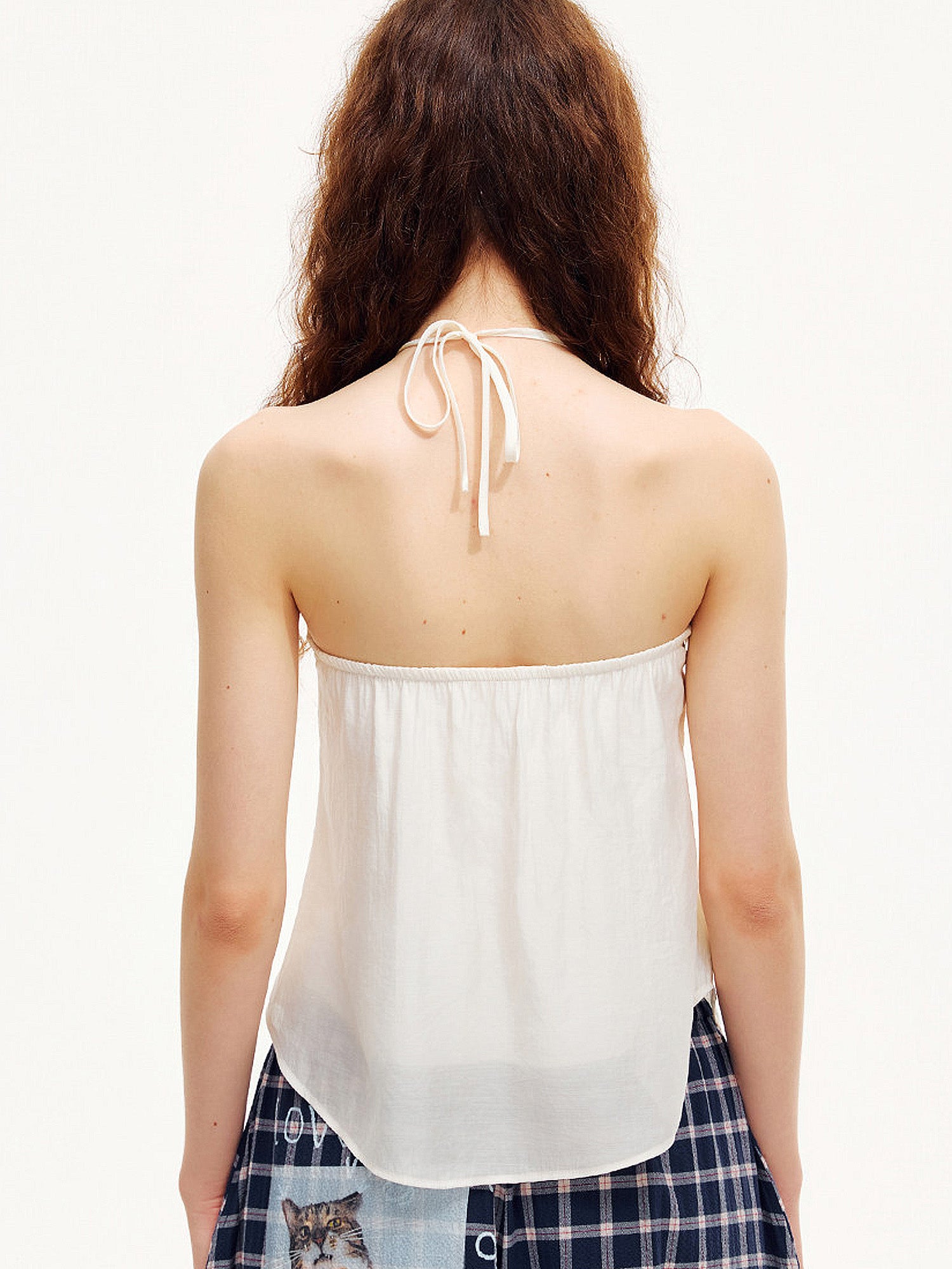 Outtheblue Lucky Cat Graphic Backless Halter Top | Canton Collective
