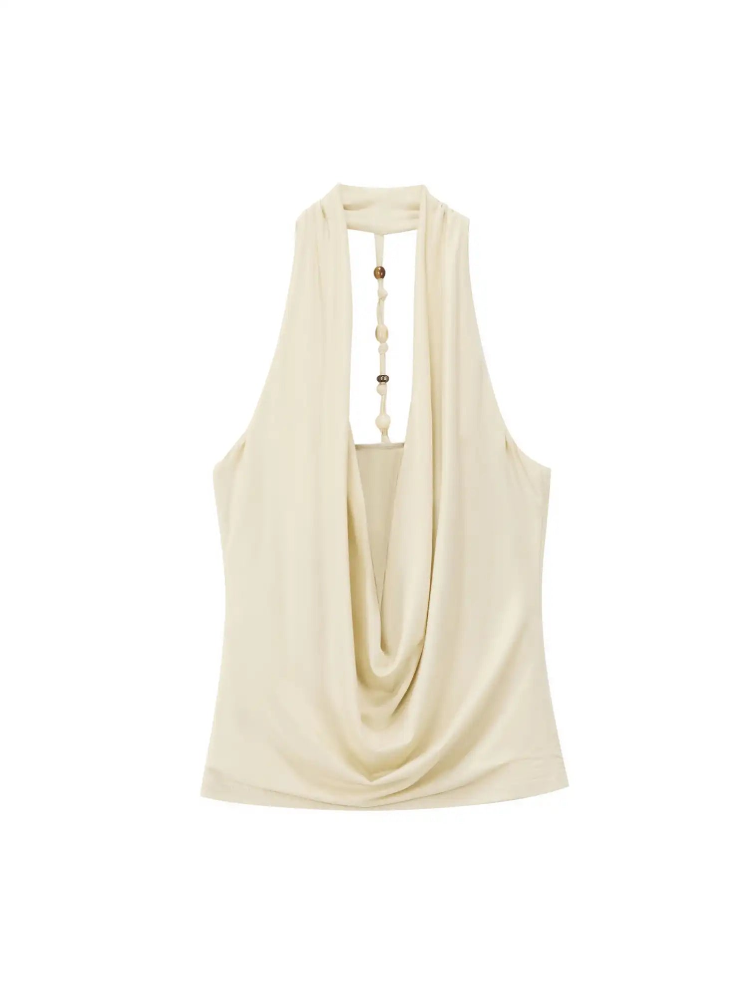Ayo Lyocell Beaded Cowl Neck Halter Top | Canton Collective