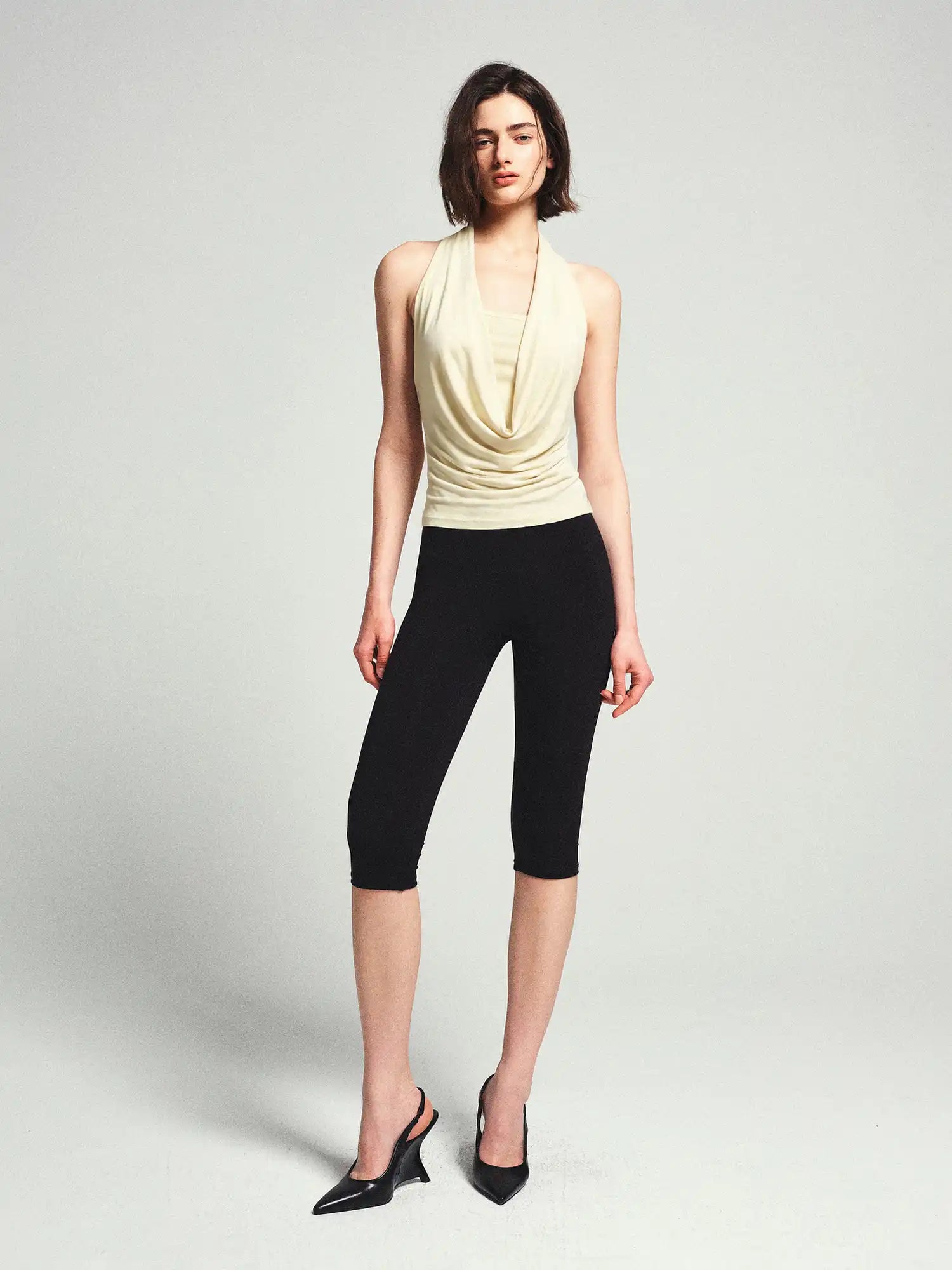 Ayo Lyocell Beaded Cowl Neck Halter Top | Canton Collective