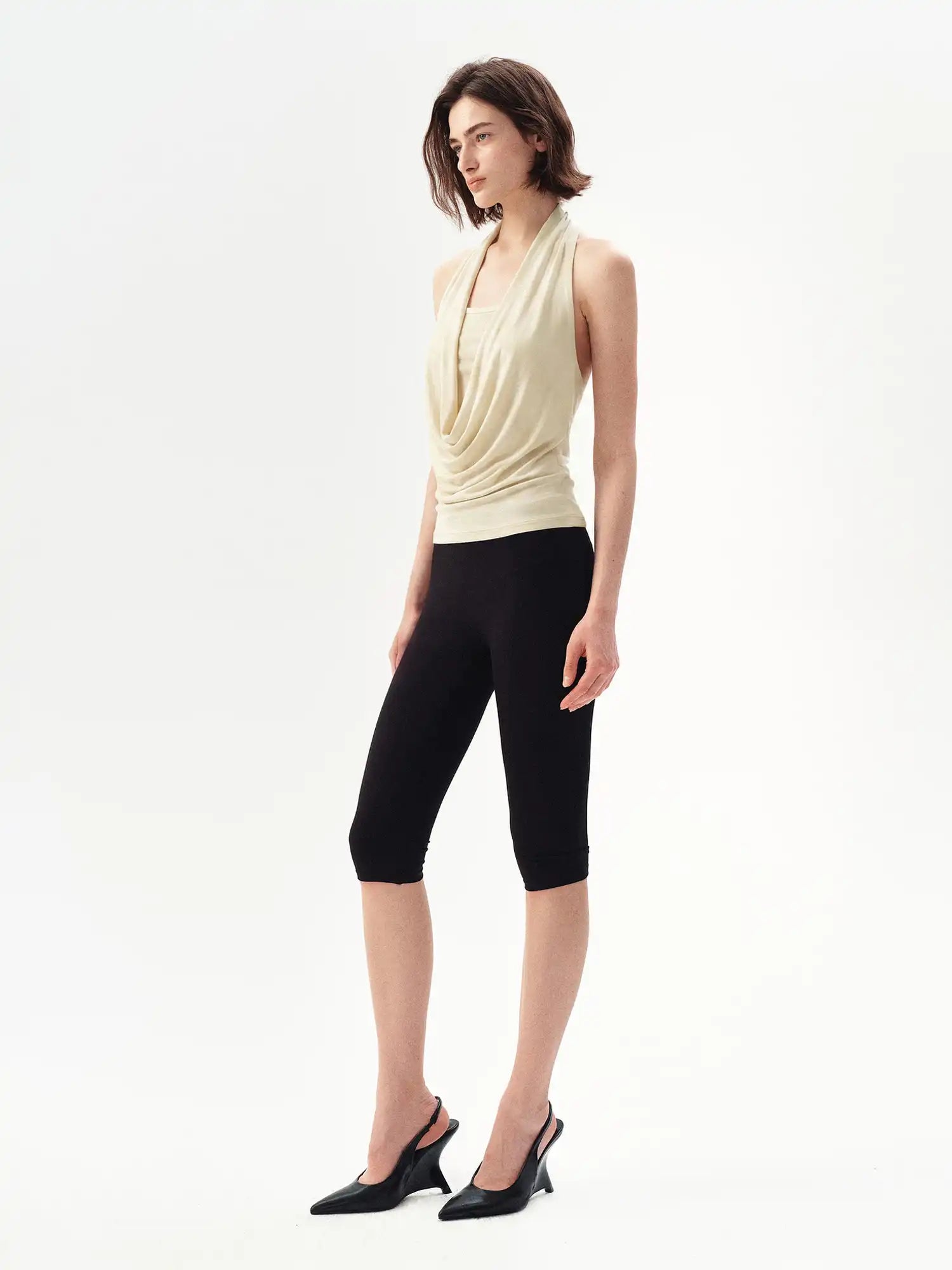 Ayo Lyocell Beaded Cowl Neck Halter Top | Canton Collective
